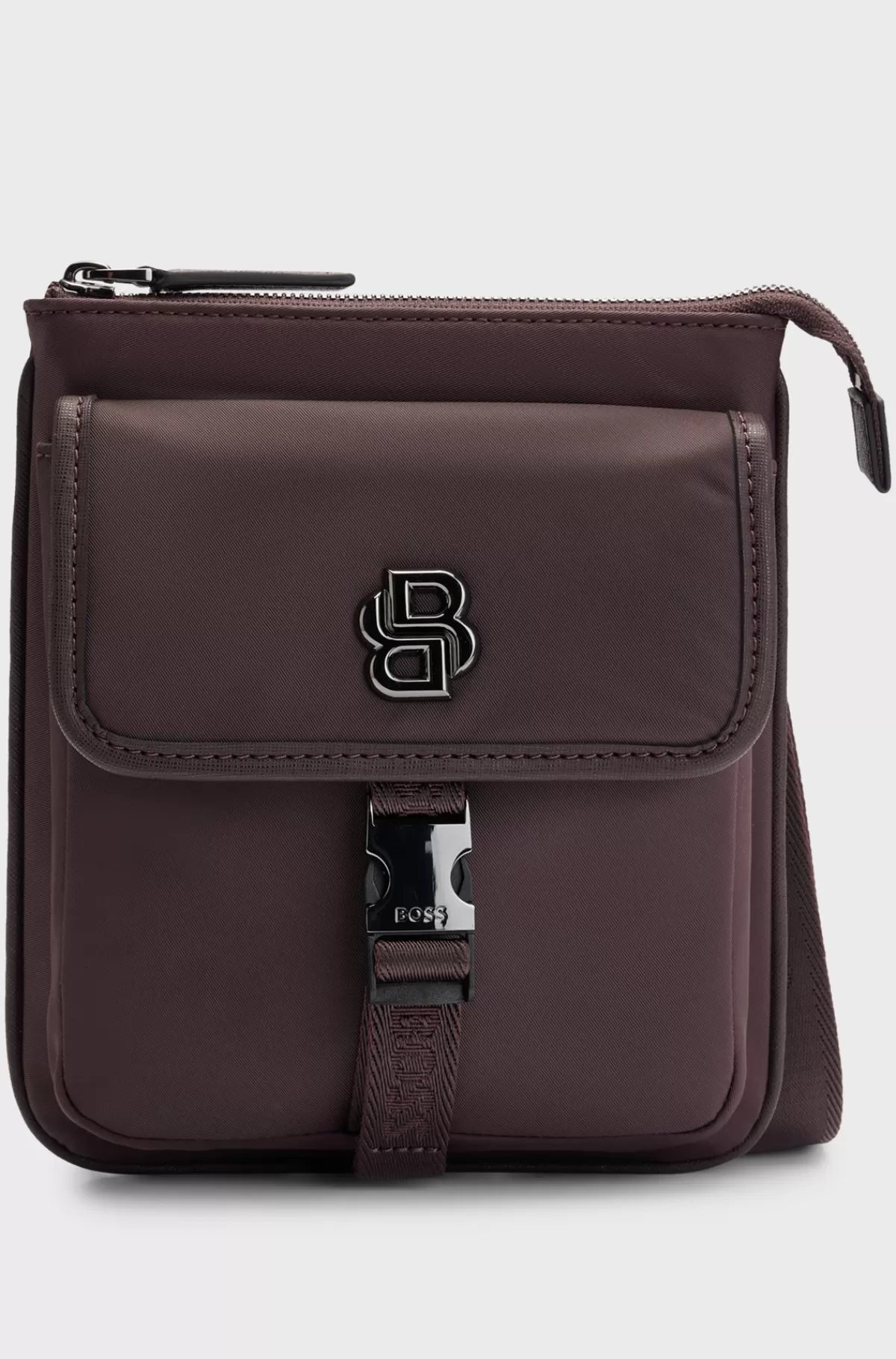HUGO BOSS Kuverttaske Med Dobbelt B-monogram Og Mat Finish Mørkerød Best