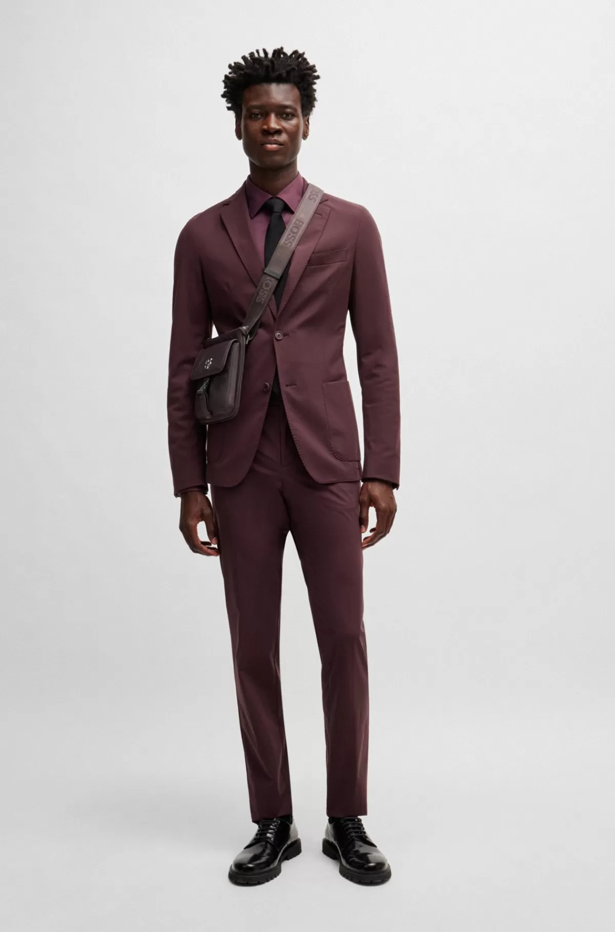 HUGO BOSS Kuverttaske Med Dobbelt B-monogram Og Mat Finish Mørkerød Best