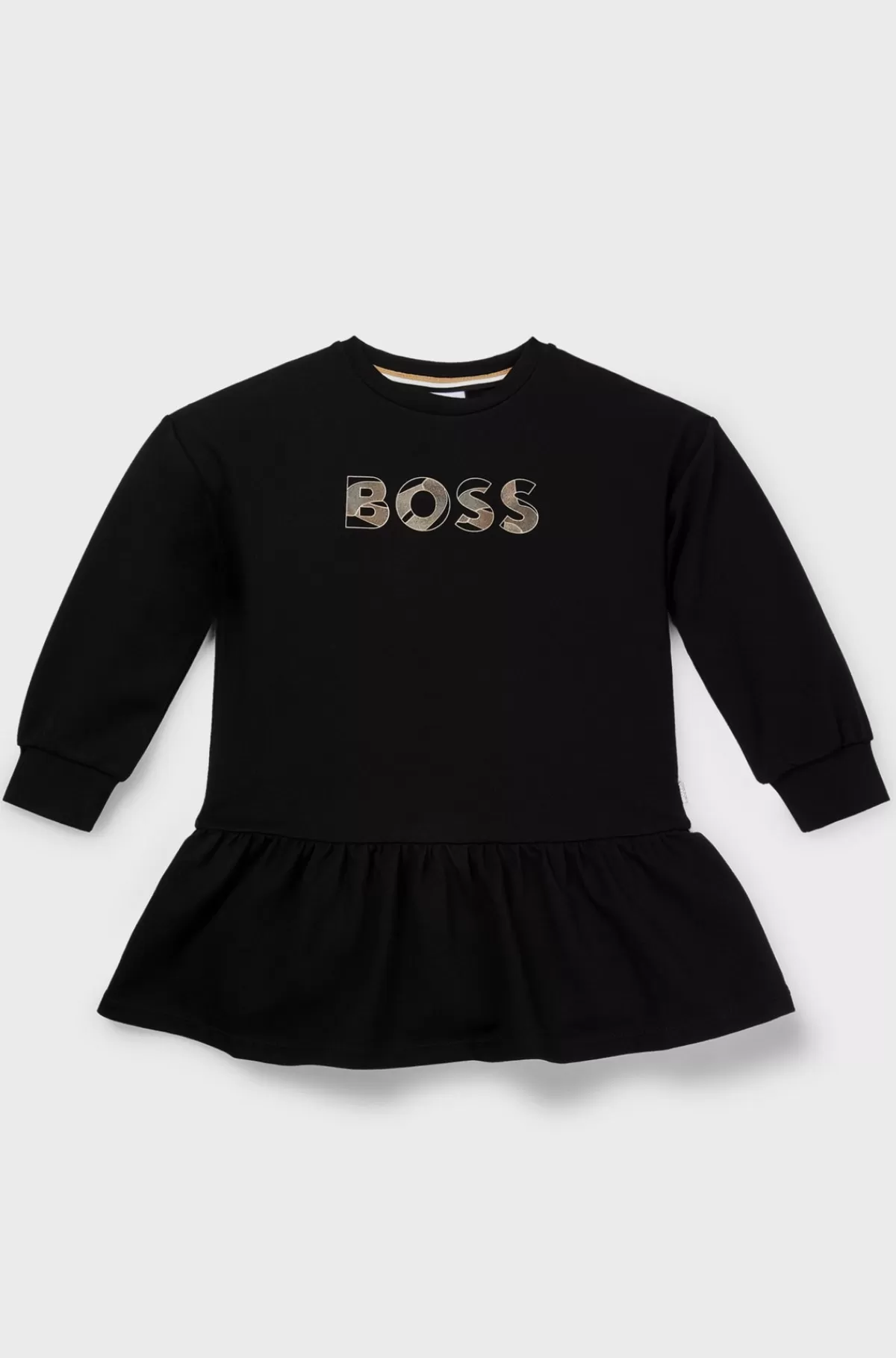 HUGO BOSS Langærmet Kjole Til Børn Med Logografik Sort Clearance
