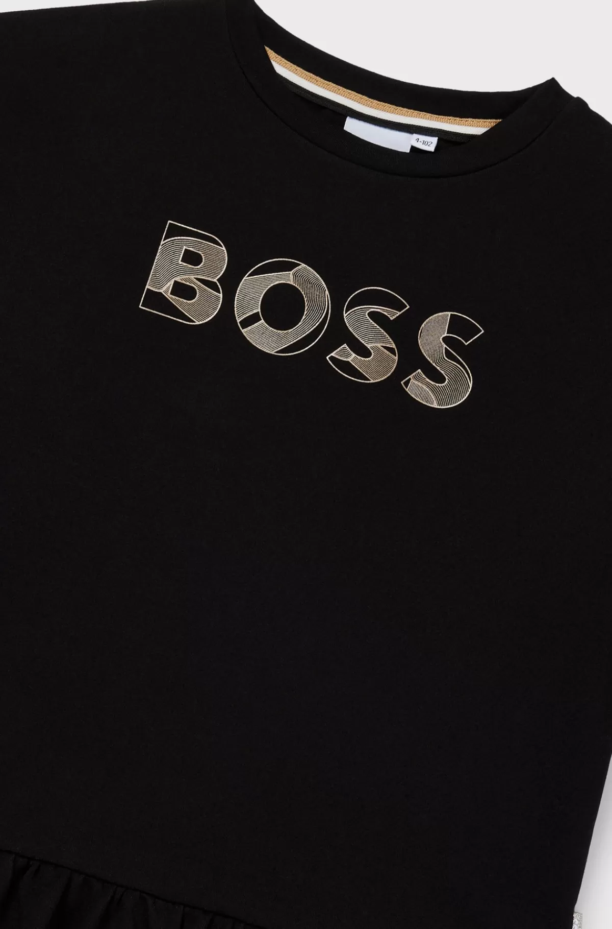 HUGO BOSS Langærmet Kjole Til Børn Med Logografik Sort Clearance