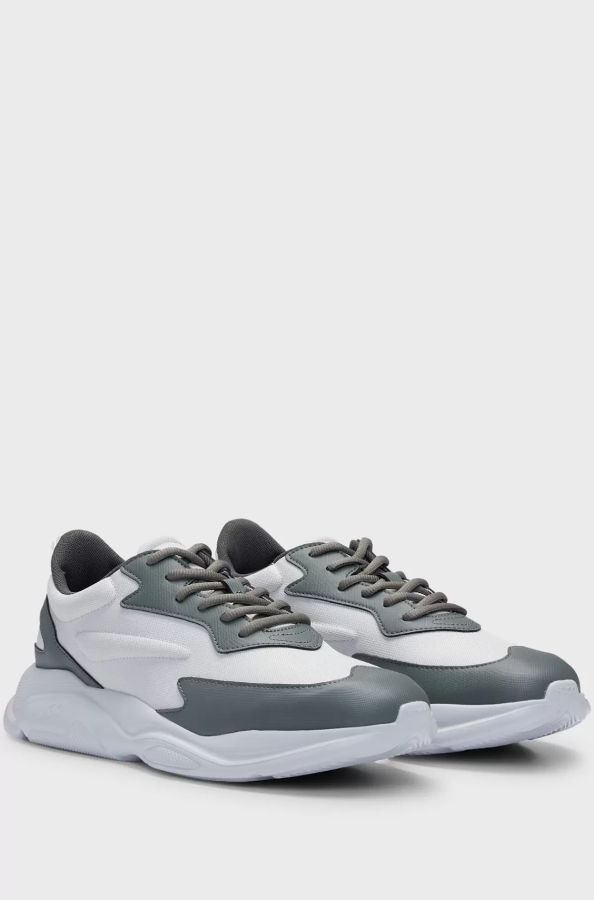 HUGO BOSS Løbeskoinspirerede Sneakers Med Kontrastdetaljer Lysegrå Flash Sale