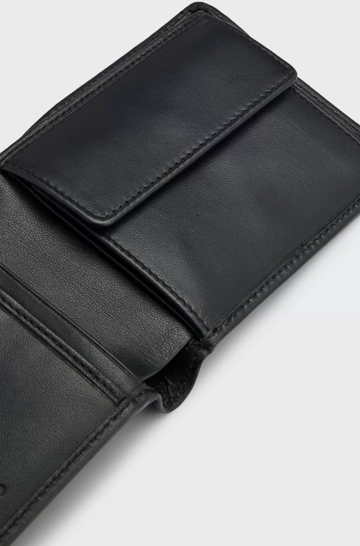 HUGO BOSS Lædertegnebog Med Præget Logo Og Møntlomme Sort Cheap