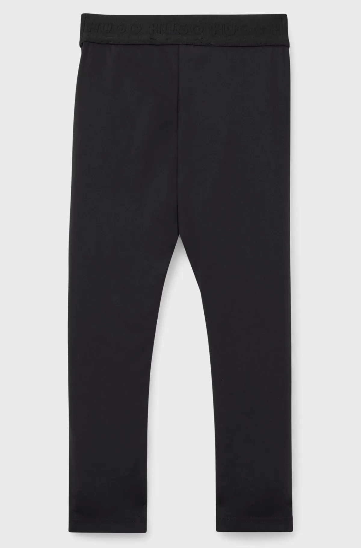 HUGO BOSS Leggings I Stof Med Stræk Med Lodret Logoprint Til Børn Sort Cheap