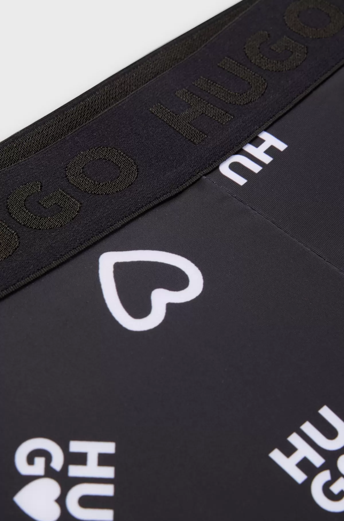 HUGO BOSS Leggings I Stræk Til Børn Med Hjerter Og Logoprint Sort Hot