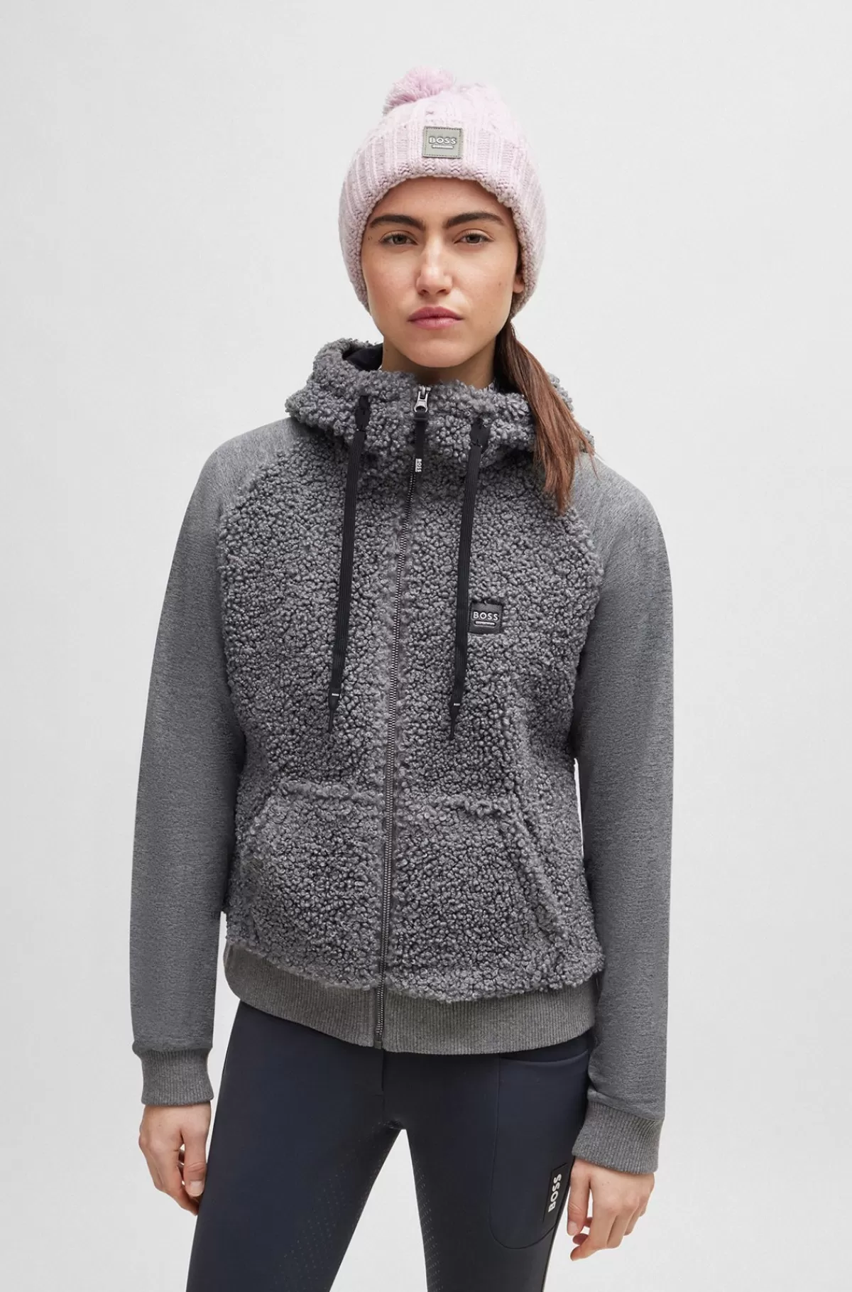 HUGO BOSS Let Hue Med Kvast Og Fleecefor Til Hestesport Lyslilla Flash Sale