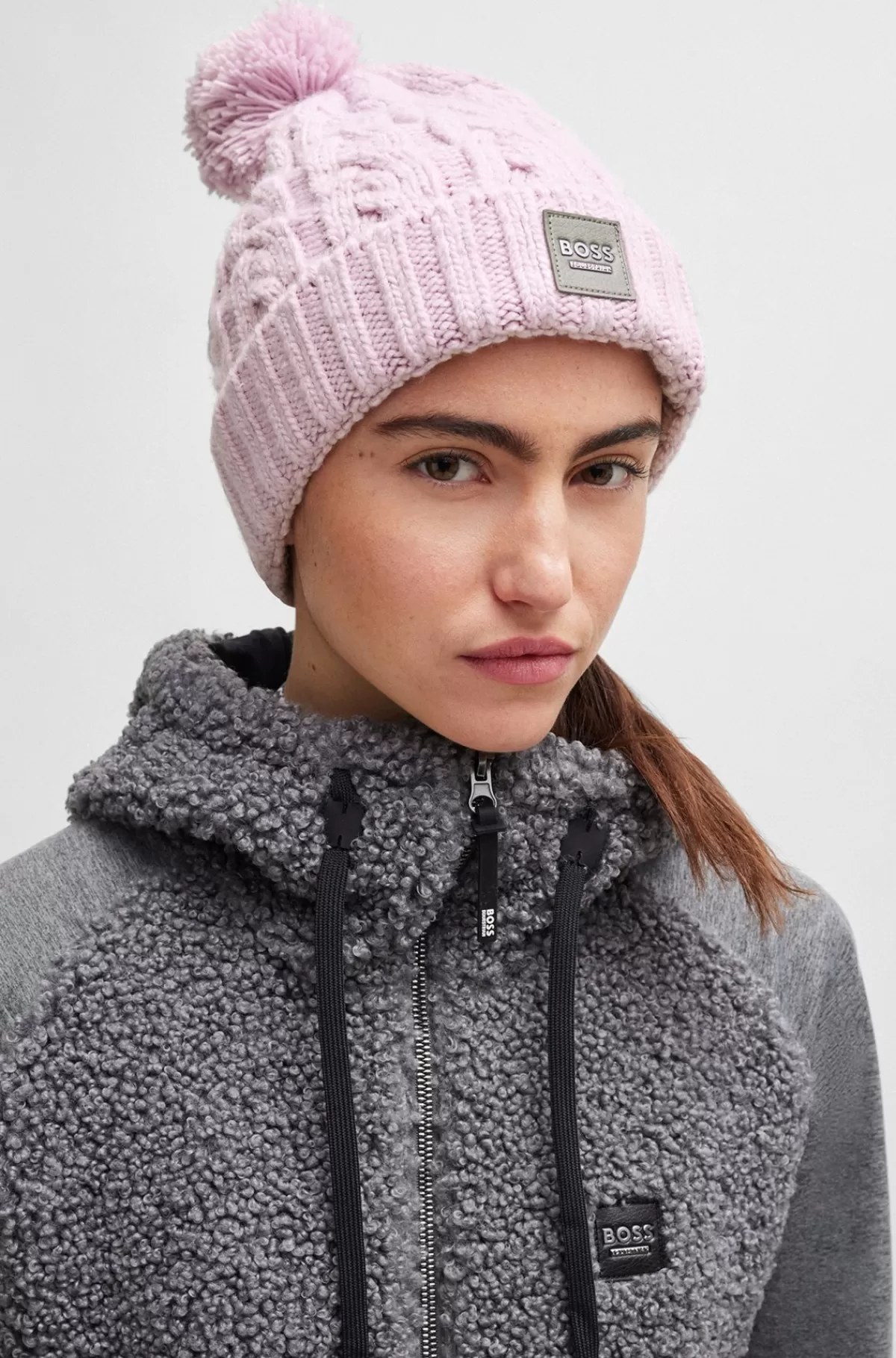 HUGO BOSS Let Hue Med Kvast Og Fleecefor Til Hestesport Lyslilla Flash Sale