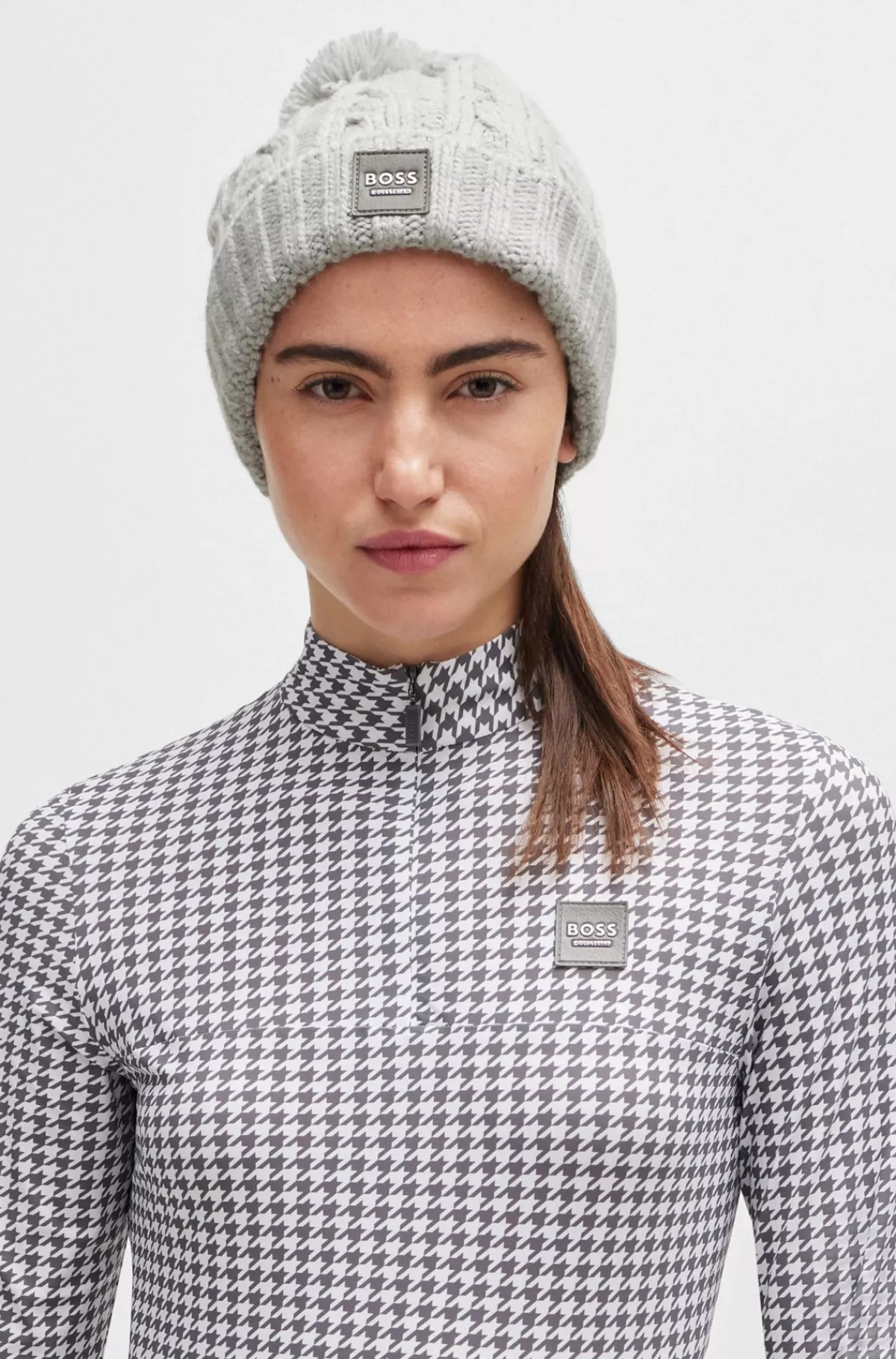 HUGO BOSS Let Hue Med Kvast Og Fleecefor Til Hestesport Lysegrå Best