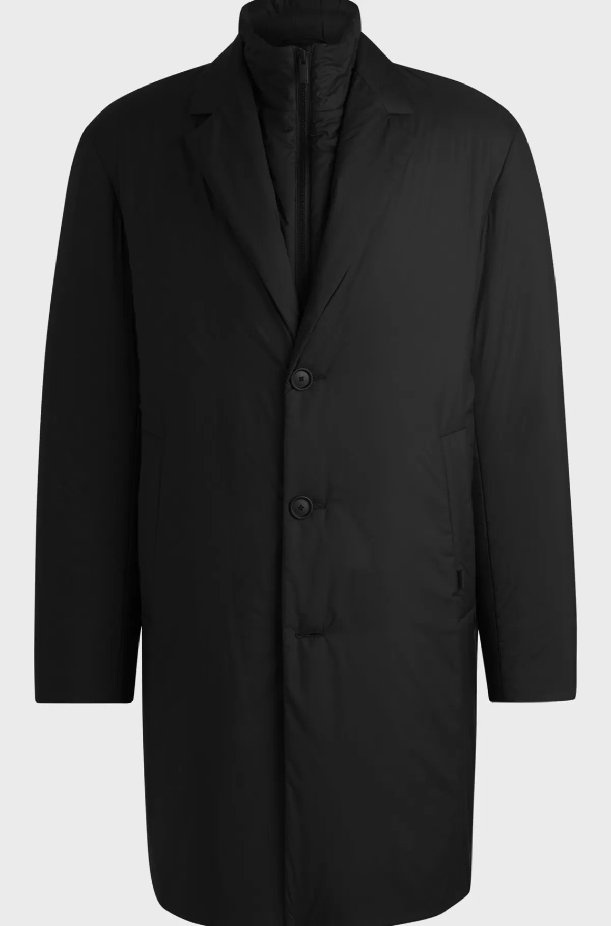 HUGO BOSS Let Og Vandskyende Vatteret Frakke Med Indvendig Del Med Lynlås Sort Cheap