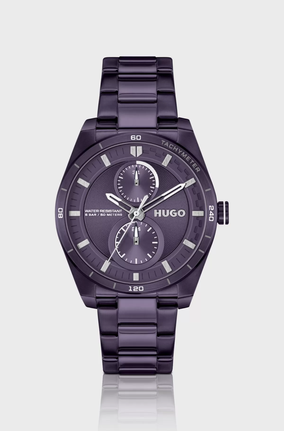 HUGO BOSS Stålur Med Geometrisk Urkasse Lilla Discount