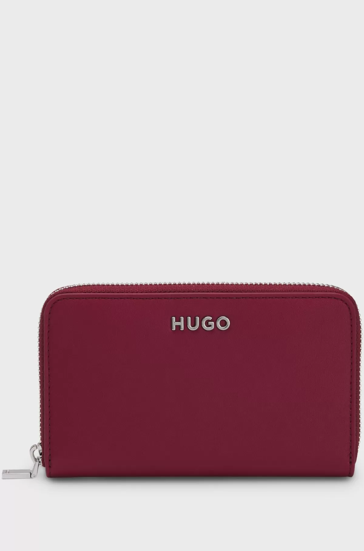 HUGO BOSS Lille Pung Med Lynlås Hele Vejen Rund I Imiteret Læder Med Logobogstaver Mørkerød Best Sale