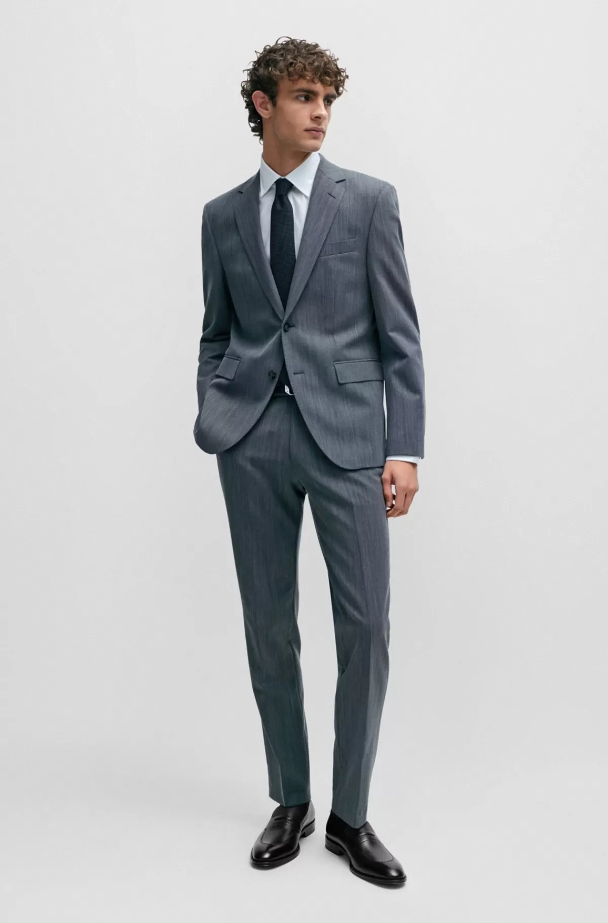 HUGO BOSS Loafers I Glat Og Saffiano-printet Læder Sort Fashion