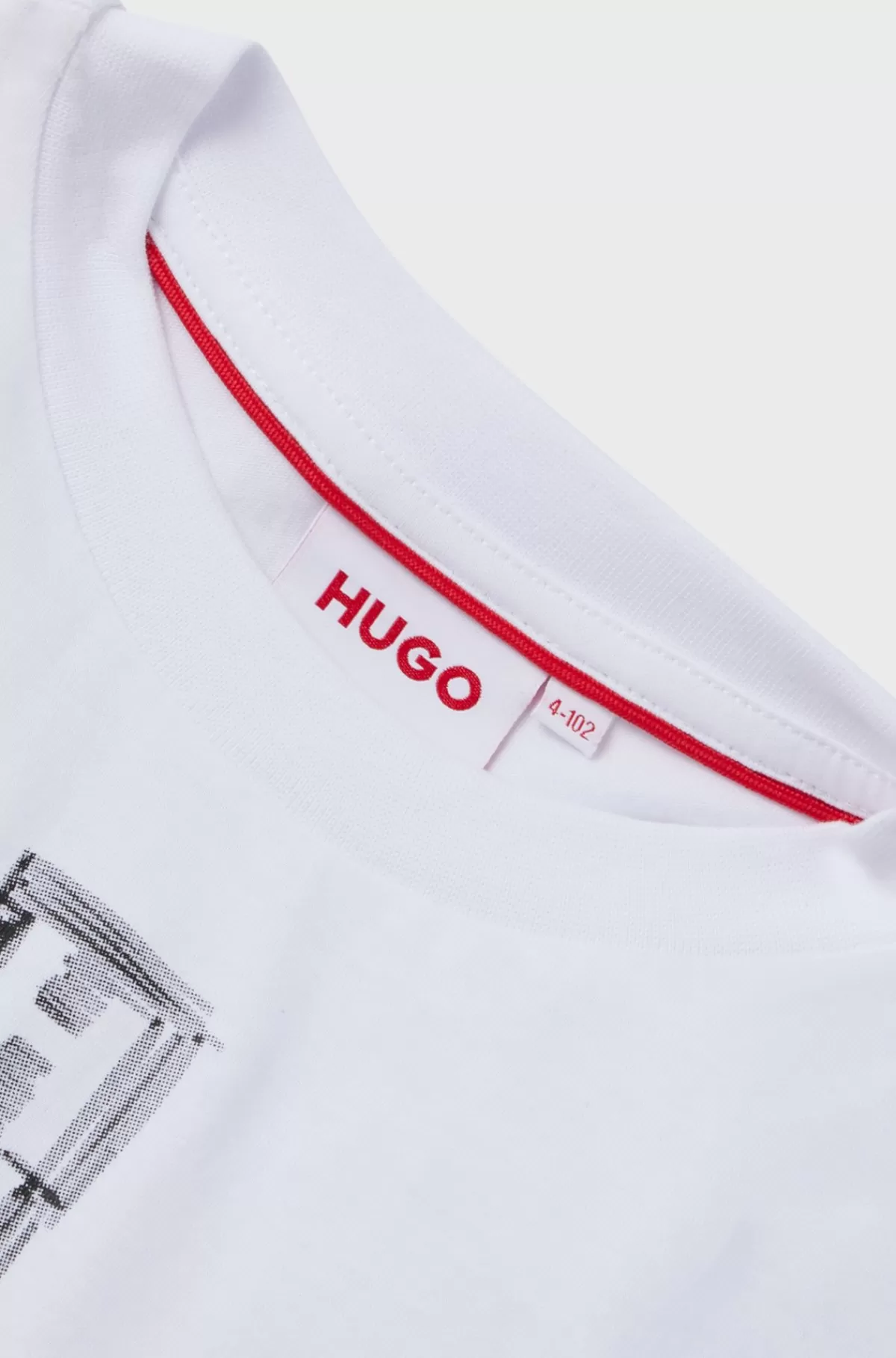 HUGO BOSS Løstsiddende T-shirt Til Børn I Bomuld Med Logo I Tusch-stil Hvid Best