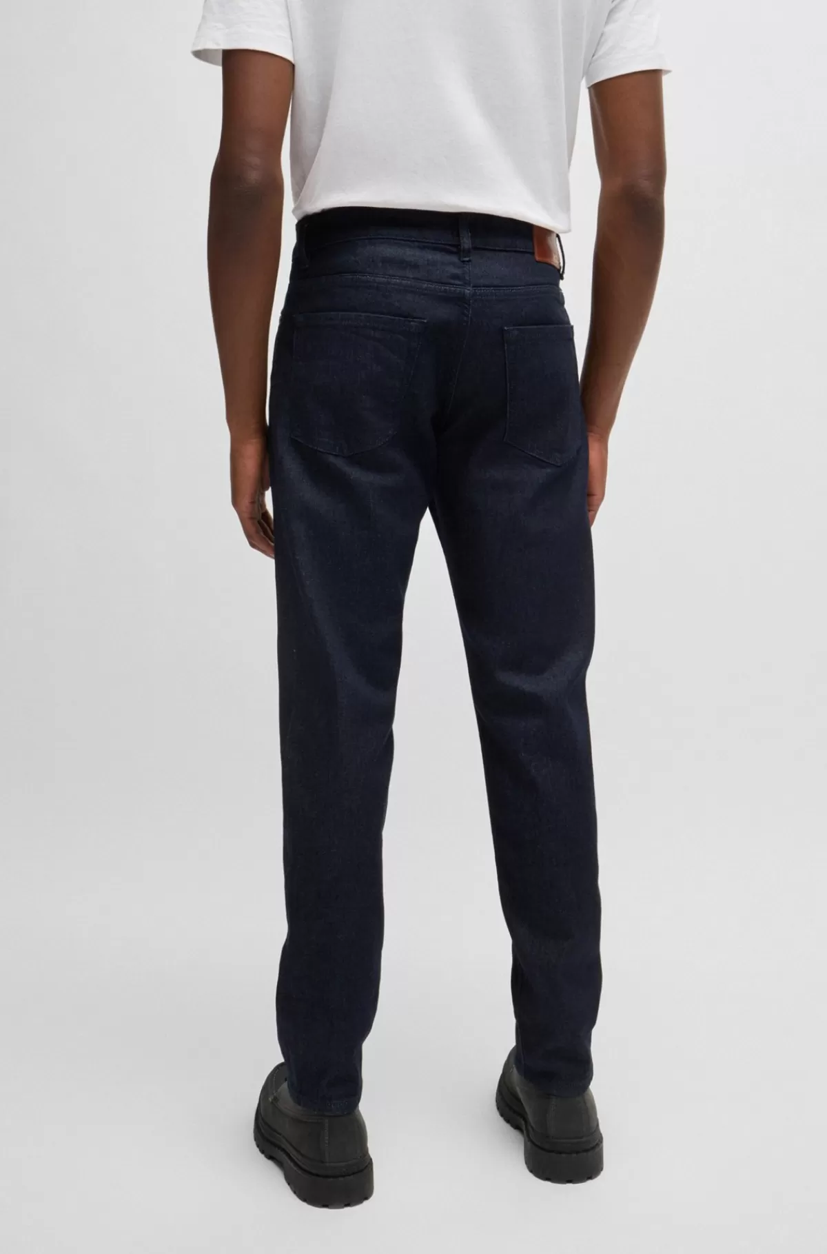 HUGO BOSS Maine Jeans I Regular Fit I En Dyb Indigofarvet Denim Med Behageligt Stræk Mørkeblå Online