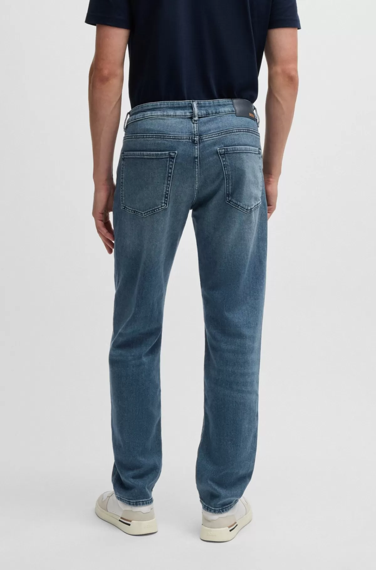 HUGO BOSS Maine Jeans I Regular Fit I Mellem Denim Med Behageligt Stræk Blå Clearance