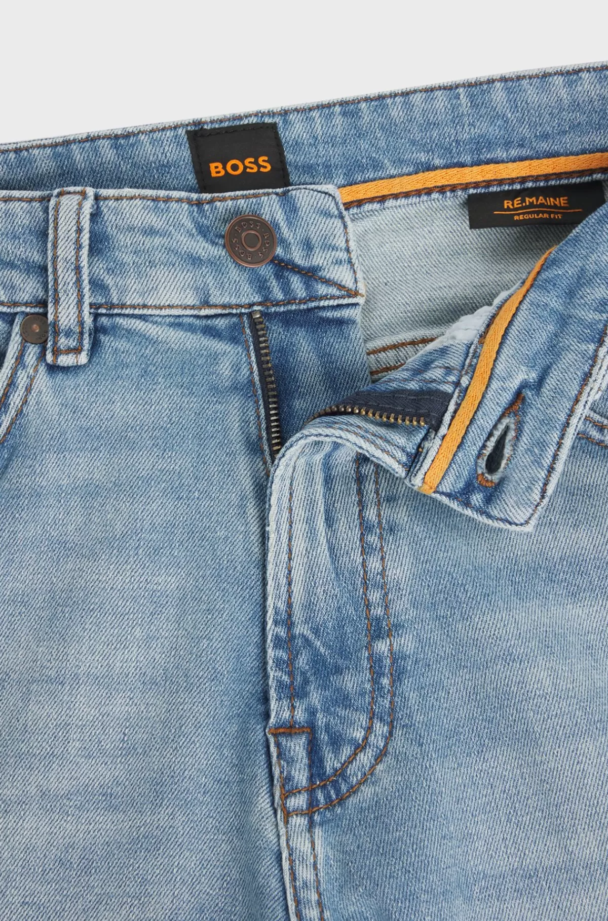 HUGO BOSS Maine Jeans Med Regular Fit I Denim Med Behageligt Stræk Blå Outlet