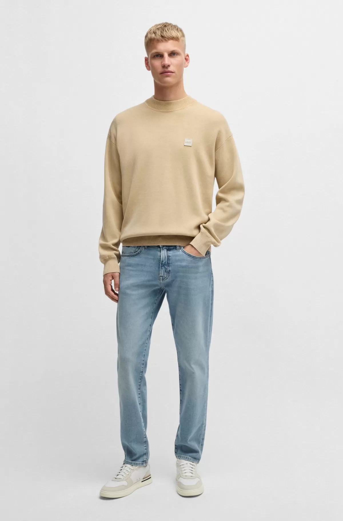 HUGO BOSS Maine Jeans Med Regular Fit I Denim Med Behageligt Stræk Blå Outlet