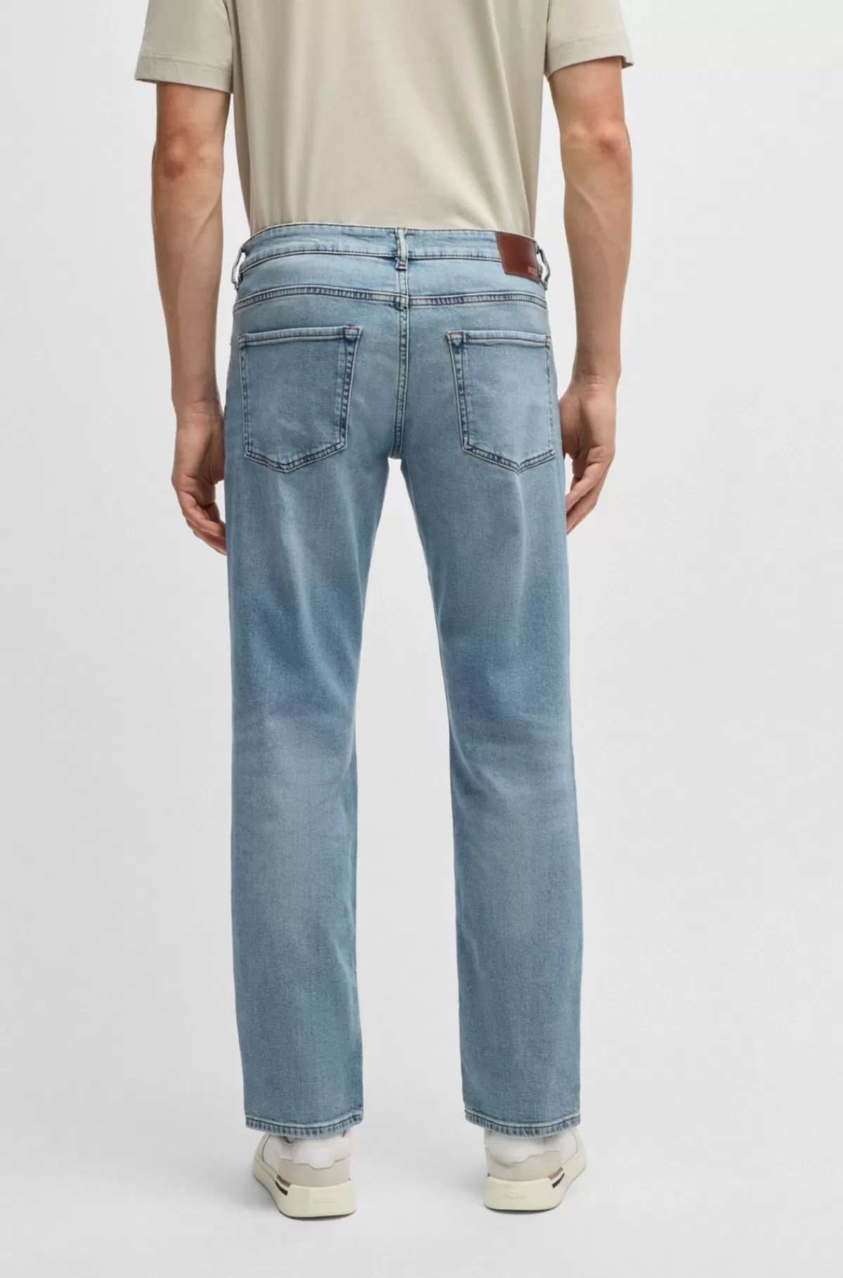 HUGO BOSS Maine Jeans Med Regular Fit I Denim Med Behageligt Stræk Blå Outlet