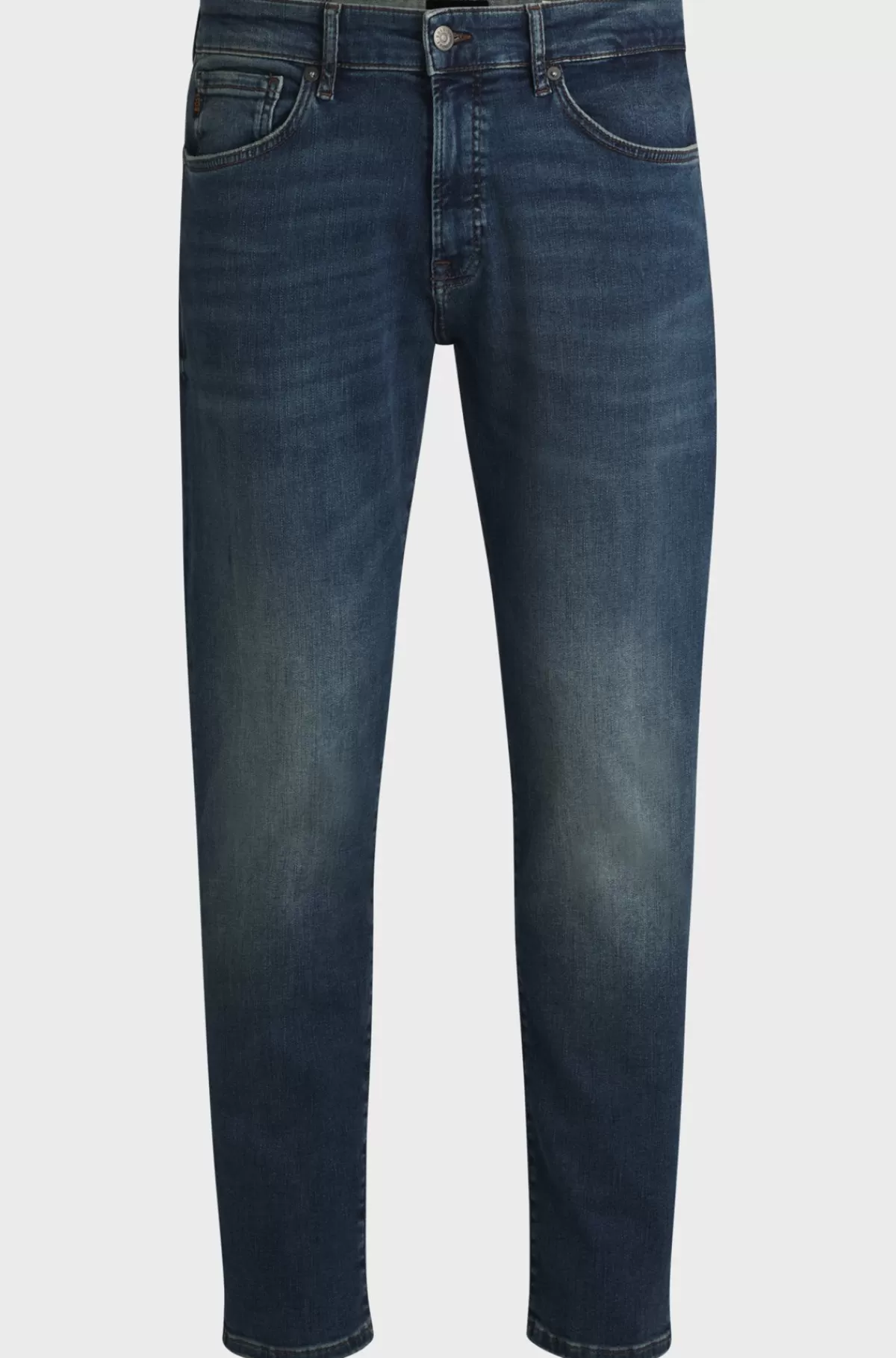 HUGO BOSS Maine Jeans Med Regular Fit I Blød Blå Denim Med Stræk Mørkeblå Online