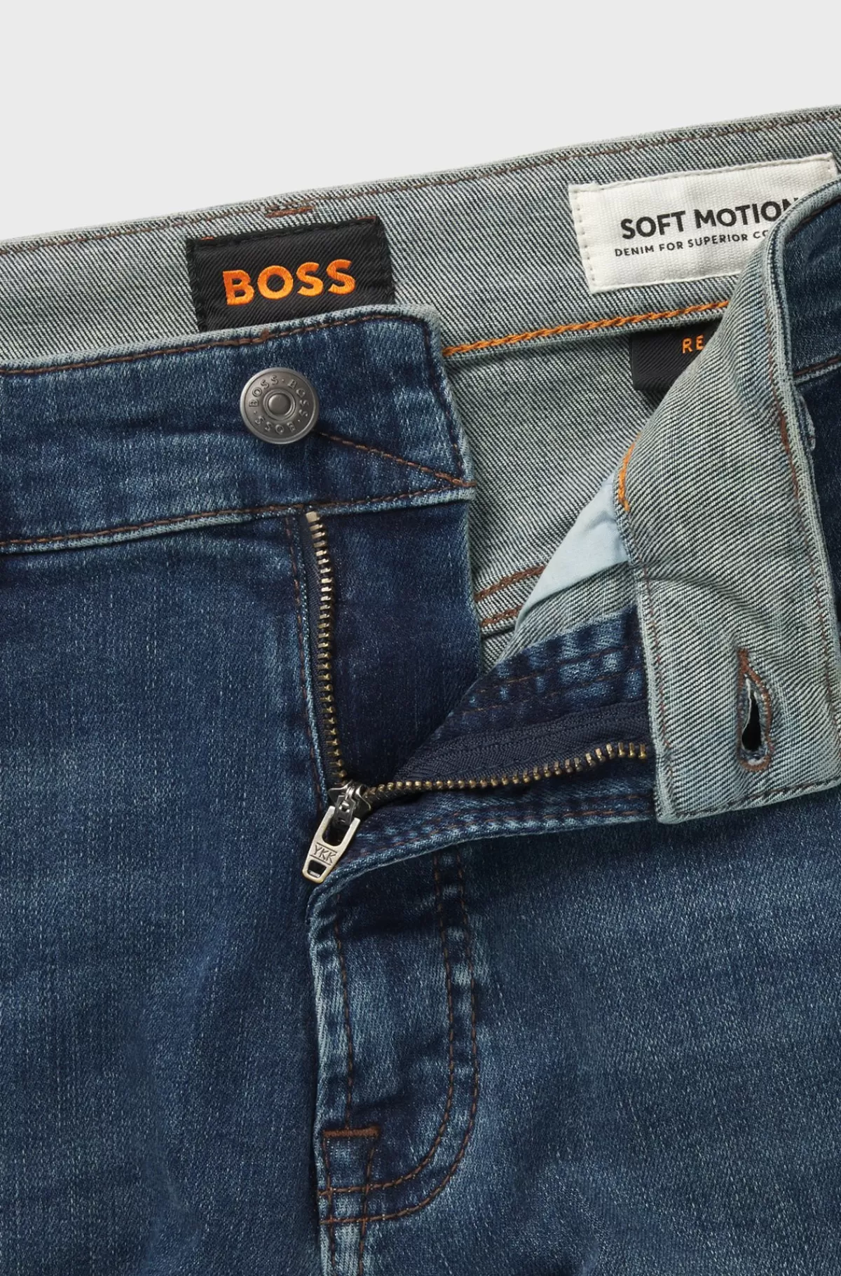 HUGO BOSS Maine Jeans Med Regular Fit I Blød Blå Denim Med Stræk Mørkeblå Online