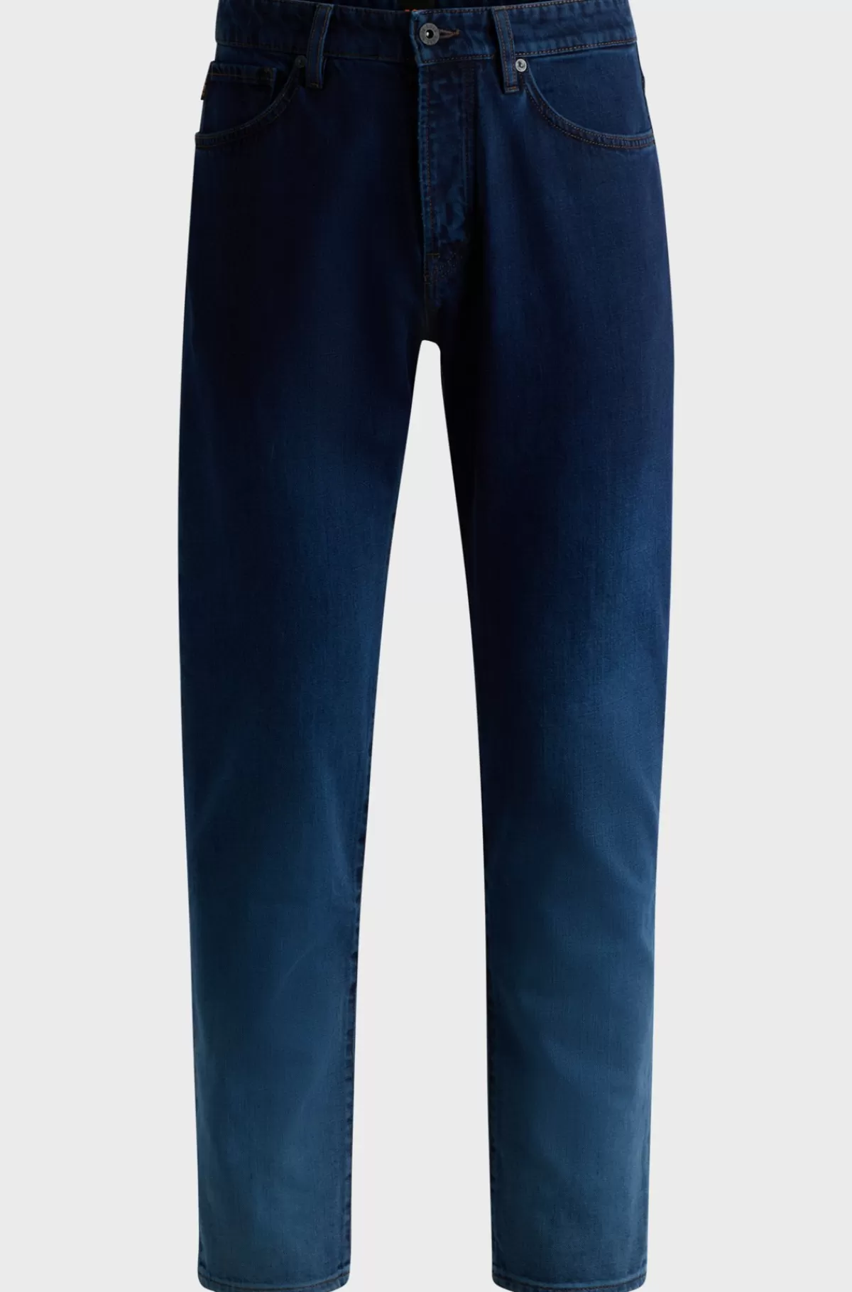 HUGO BOSS Maine Jeans Med Regular Fit I Denim Med Gradueret Indigofarvning Mørkeblå Store