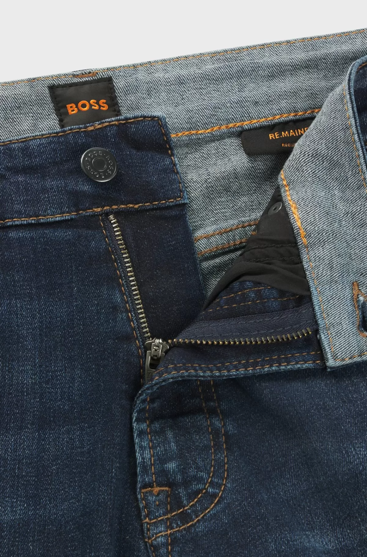 HUGO BOSS Maine Jeans Med Regular Fit I Mellemblåt Denim Med Stræk Mørkeblå Best Sale
