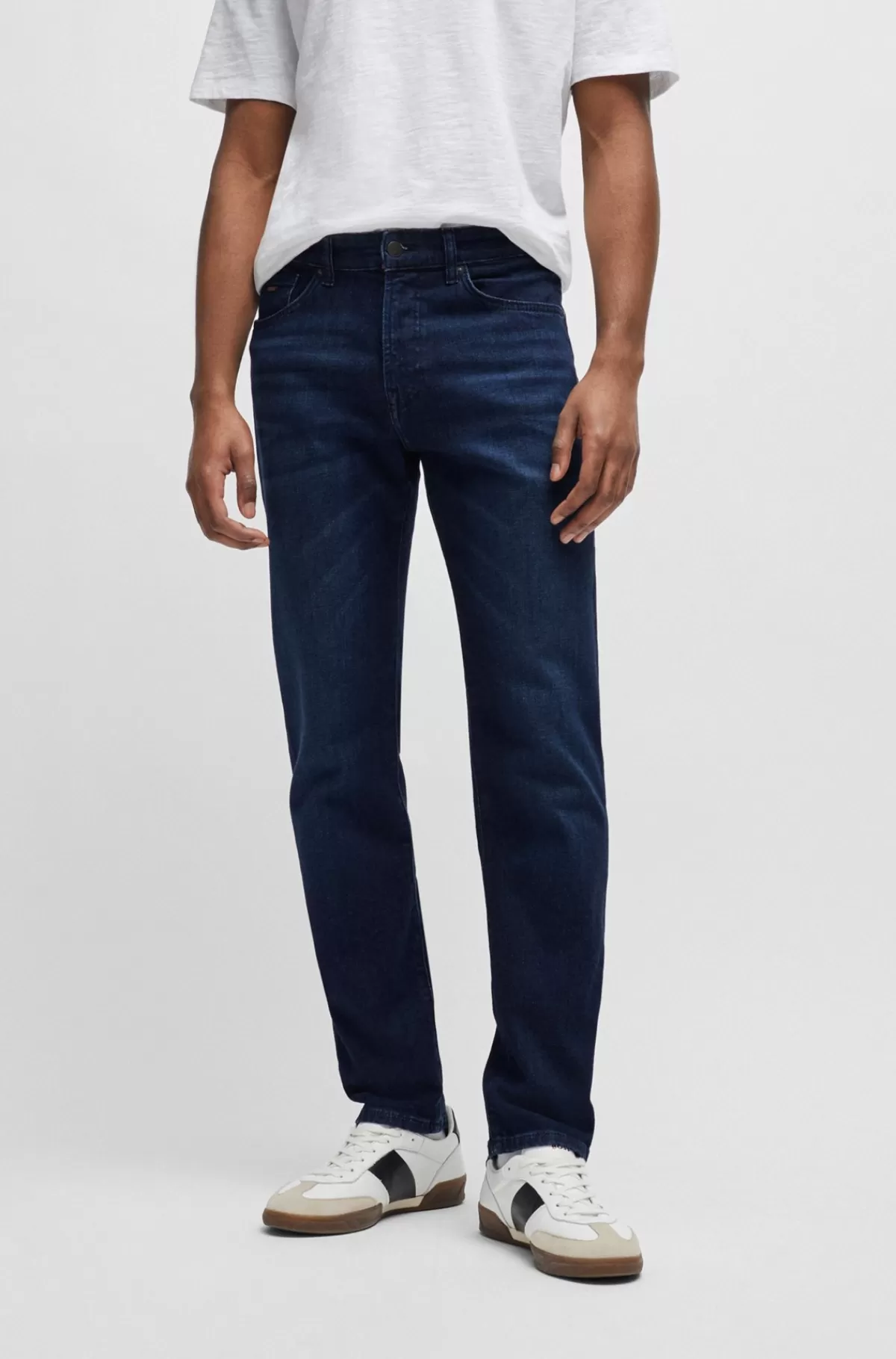 HUGO BOSS Maine Jeans Med Regular Fit I Denim Med Behageligt Stræk Mørkeblå Best