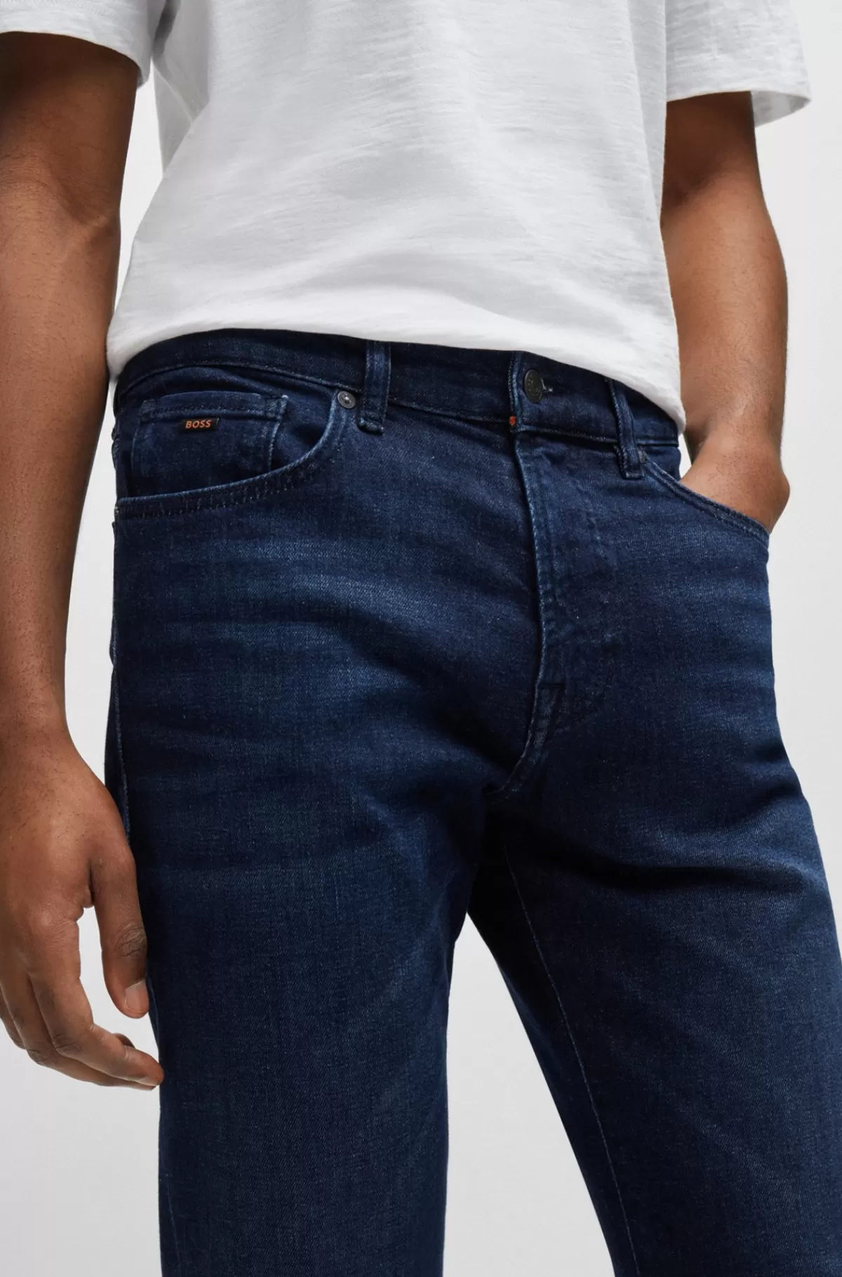 HUGO BOSS Maine Jeans Med Regular Fit I Denim Med Behageligt Stræk Mørkeblå Best