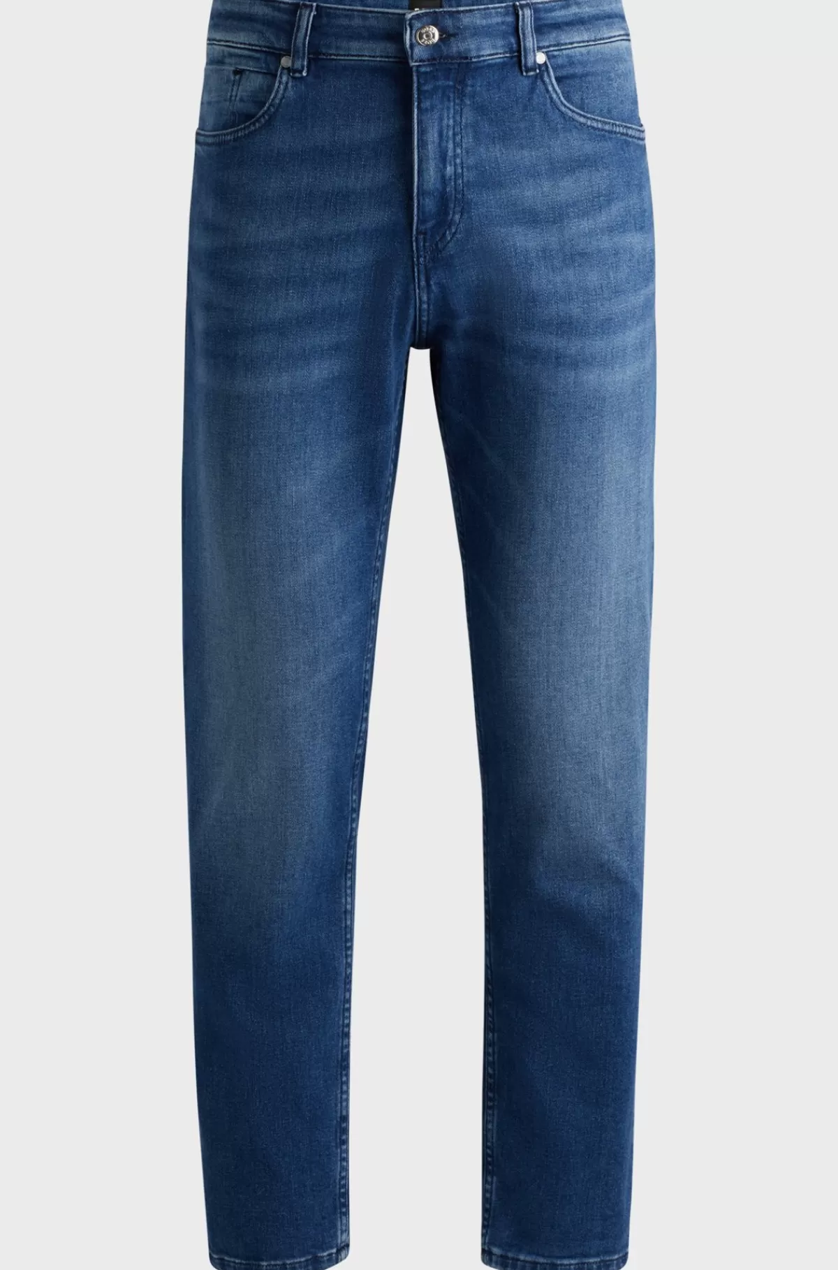 HUGO BOSS Maine Regular Fit Jeans I Denim Med Behageligt Stræk Blå Discount