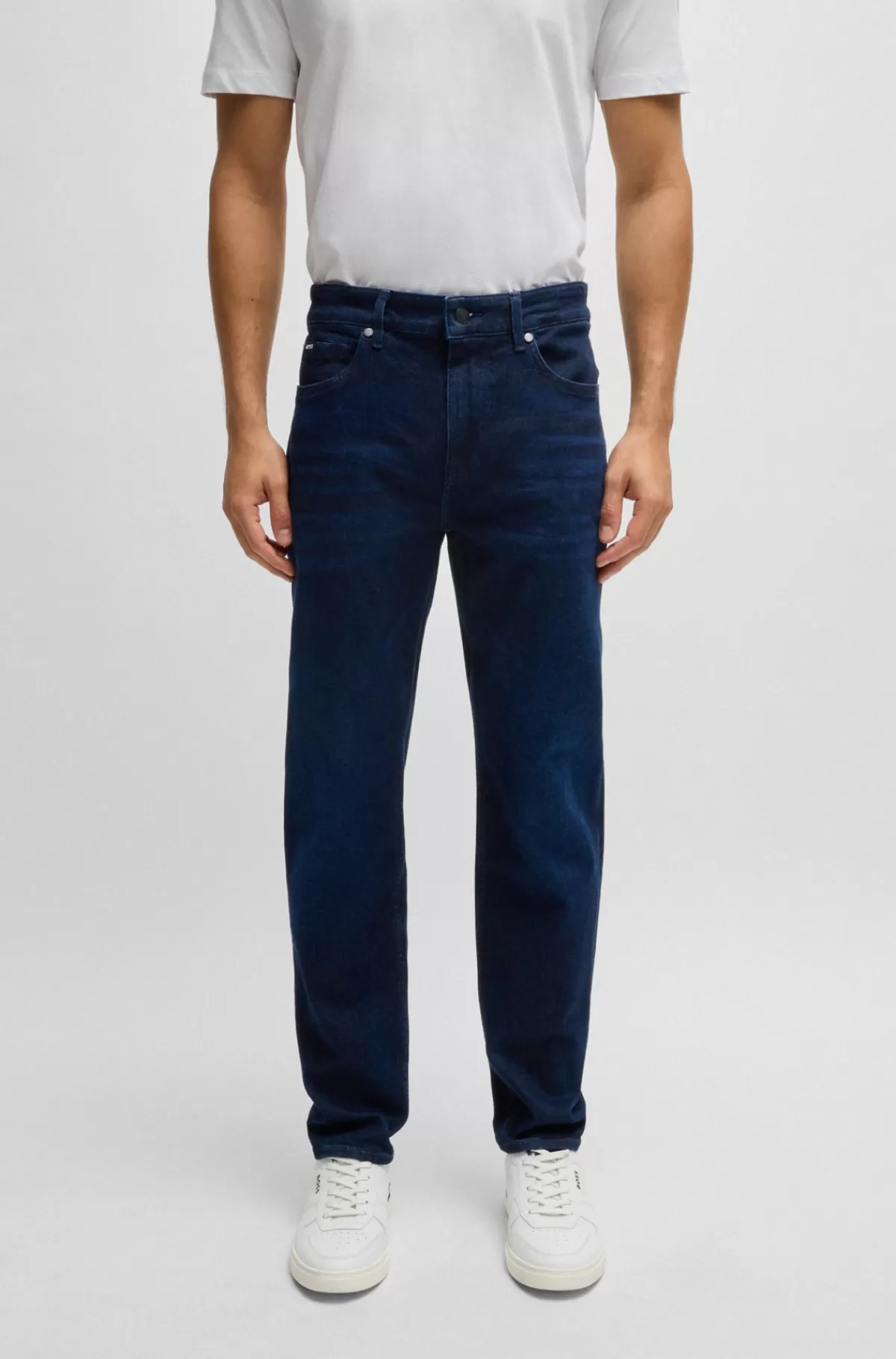HUGO BOSS Maine Regular Fit Jeans I Ekstra Blød Denim Mørkeblå Sale