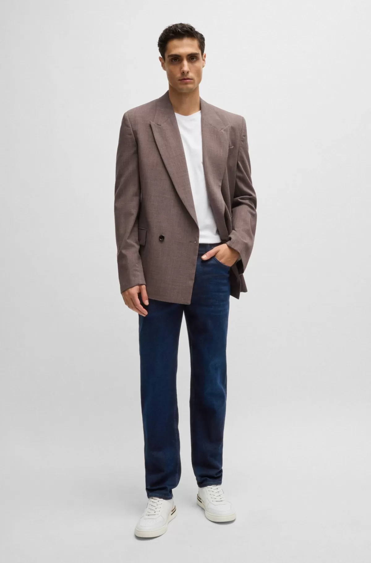 HUGO BOSS Maine Regular Fit Jeans I Ekstra Blød Denim Mørkeblå Sale