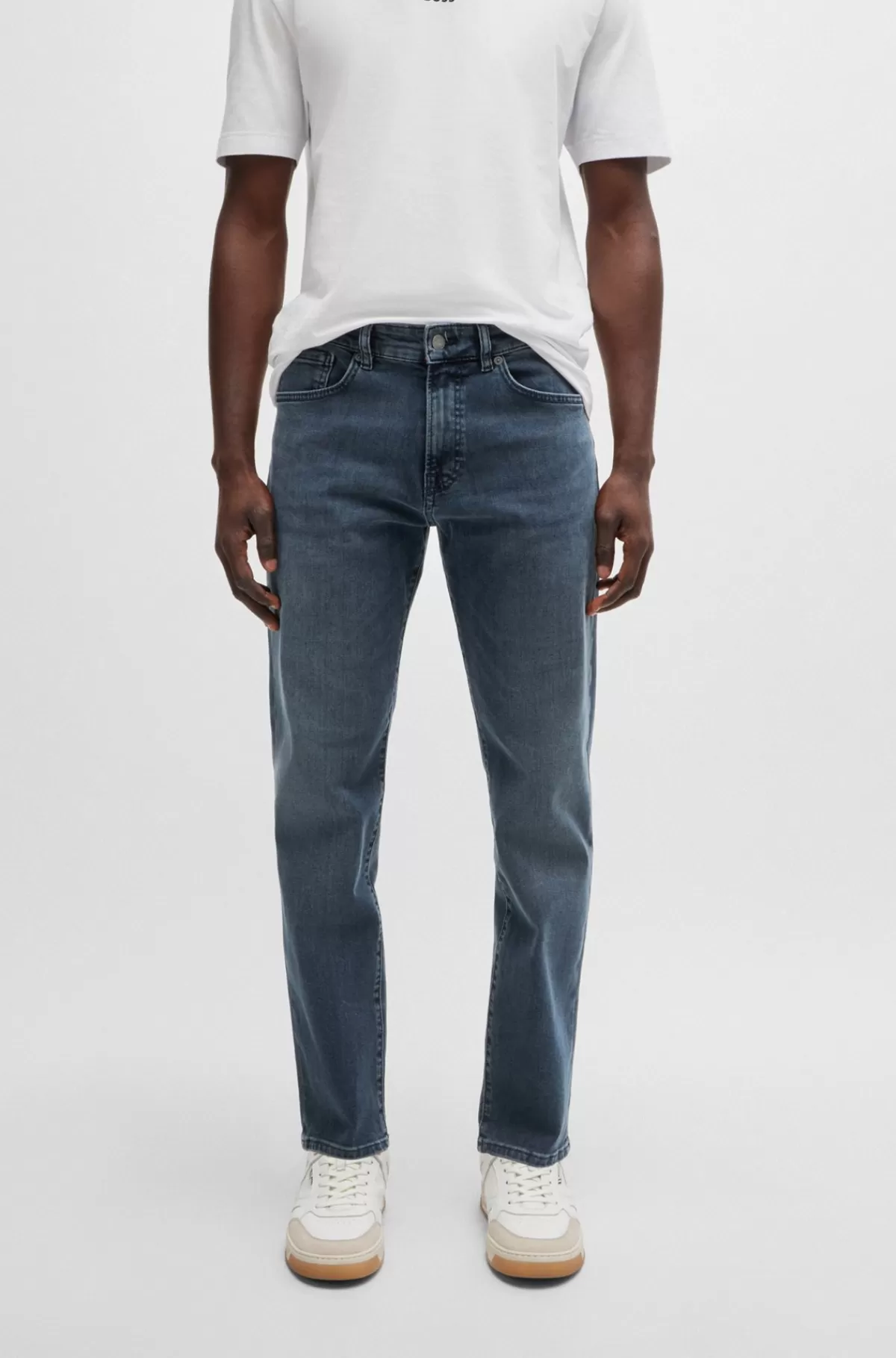 HUGO BOSS Maine Regular Fit Jeans I Ekstra Blød Og Smidig Blåsort Denim Mørkeblå Outlet