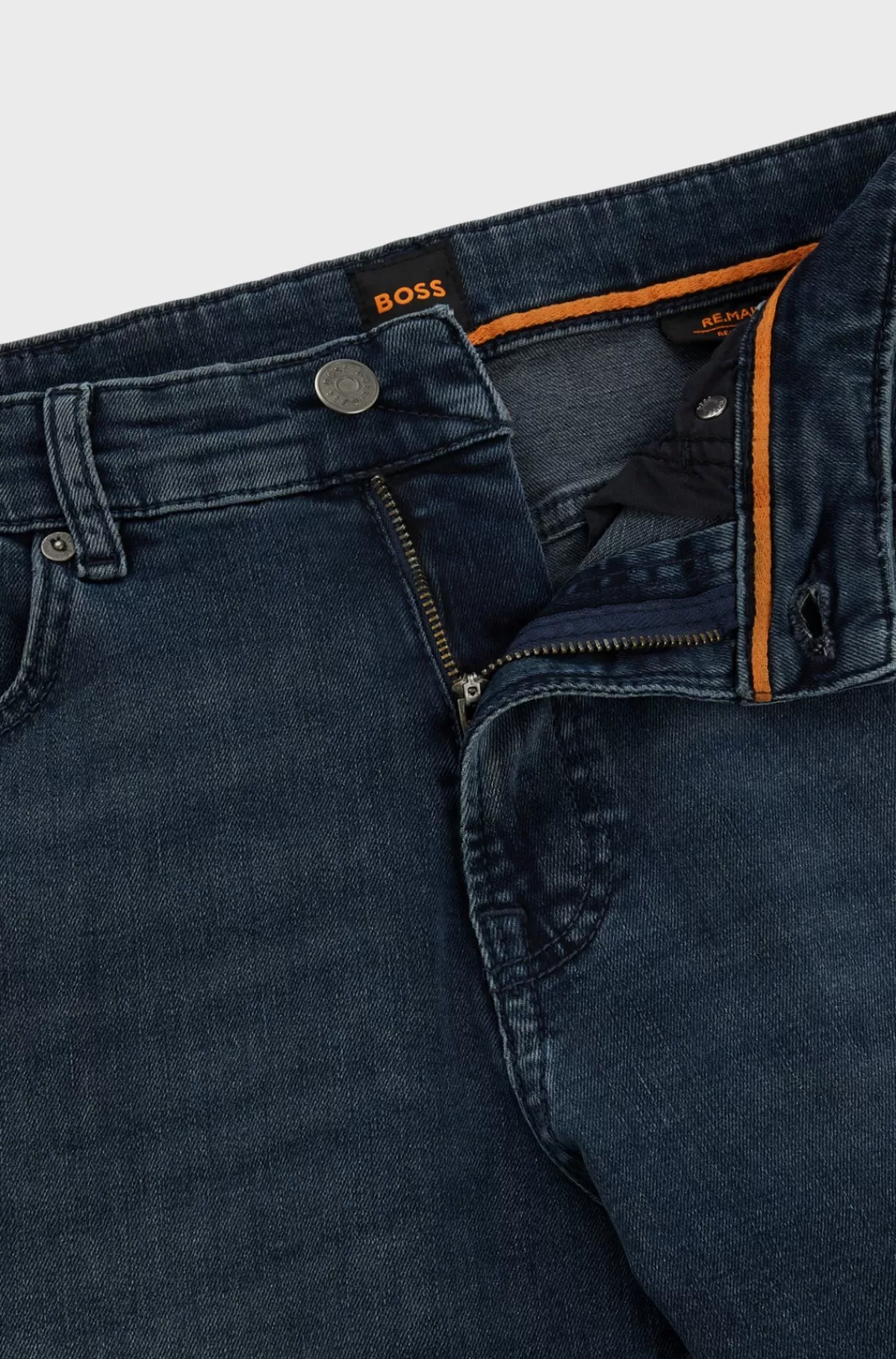 HUGO BOSS Maine Regular Fit Jeans I Ekstra Blød Og Smidig Blåsort Denim Mørkeblå Outlet
