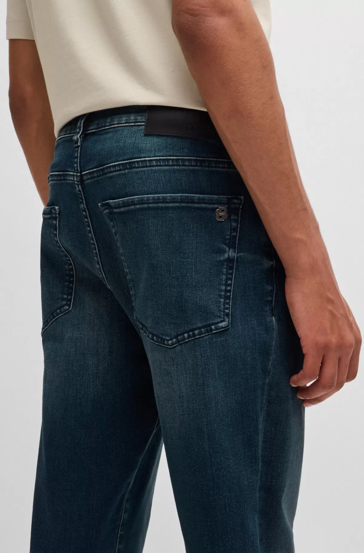HUGO BOSS Maine Regular Fit Jeans I Ekstra Blød Og Smidig Blåsort Denim Mørkeblå Flash Sale