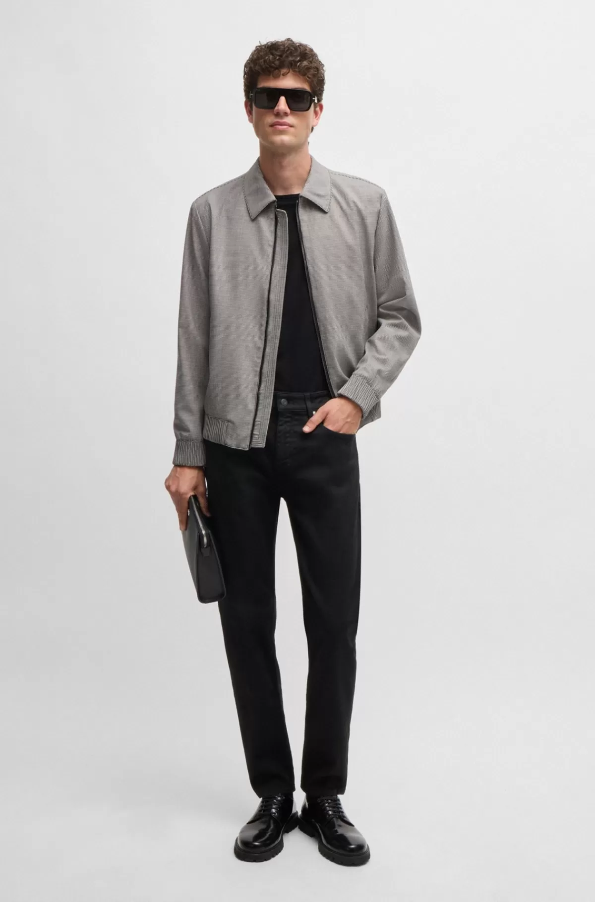 HUGO BOSS Maine Regular Fit Jeans I Ekstra Blød Denim Fra Italien Sort Clearance