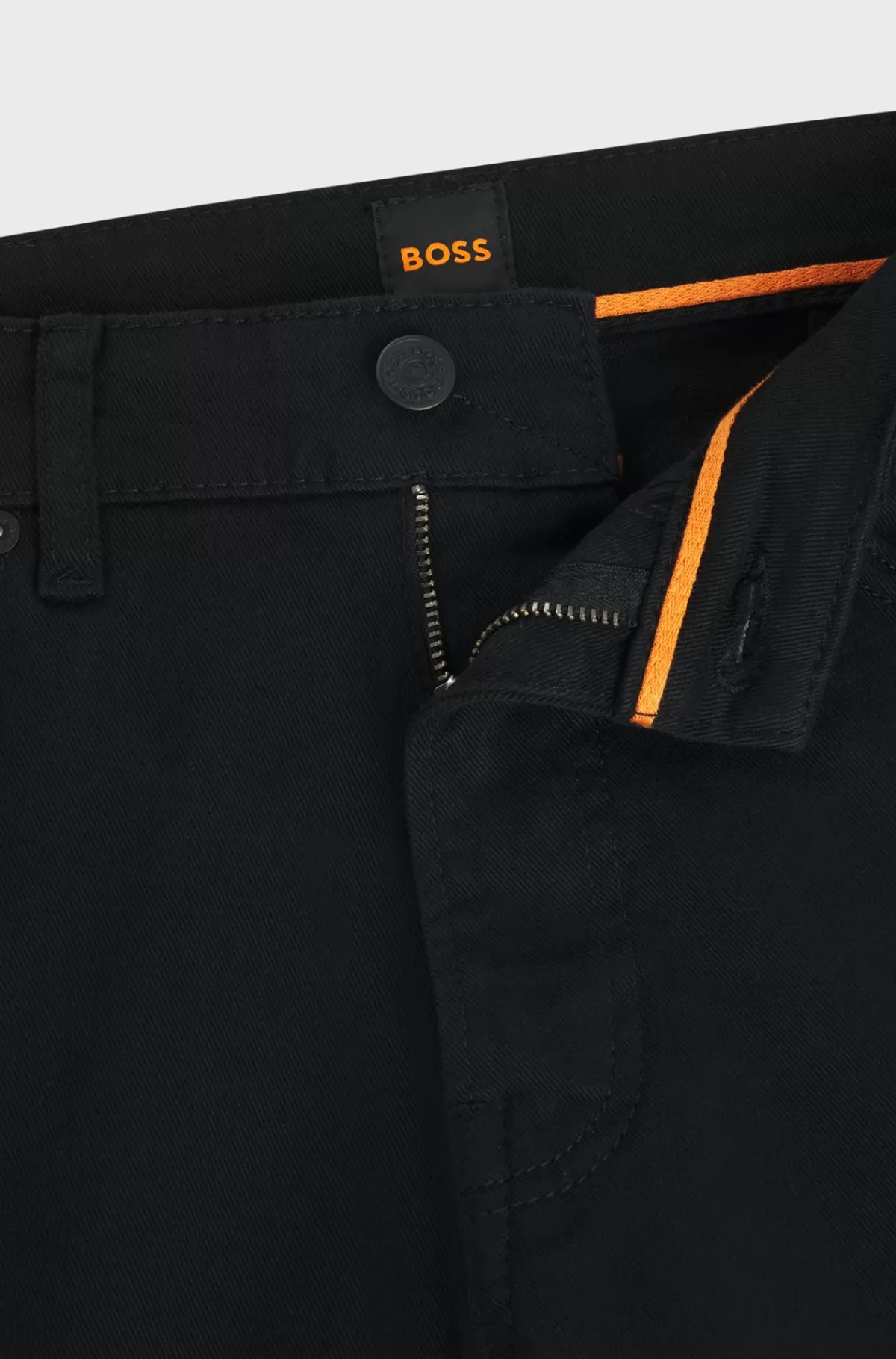 HUGO BOSS Maine Regular Fit Jeans I Farveægte Denim Med Behageligt Stræk Sort Sale