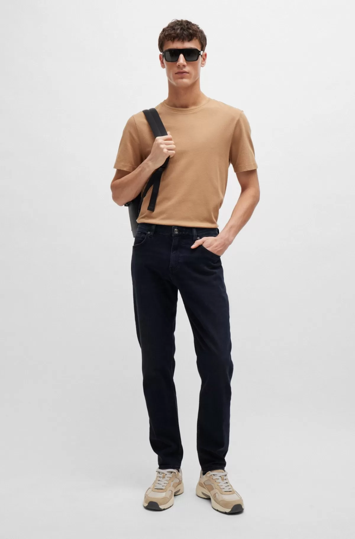 HUGO BOSS Maine Regular Fit Jeans I Koks-marineblå Italiensk Denim Mørkeblå New