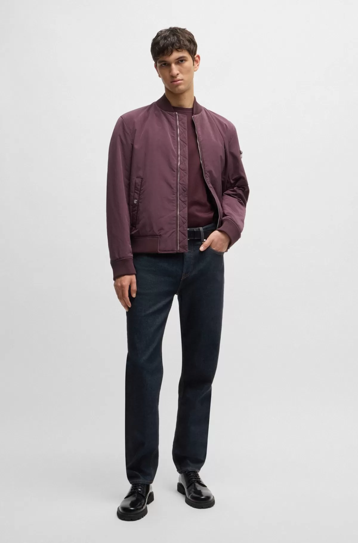 HUGO BOSS Maine Regular Fit Jeans I Denim Med Behageligt Stræk Mørkeblå Hot