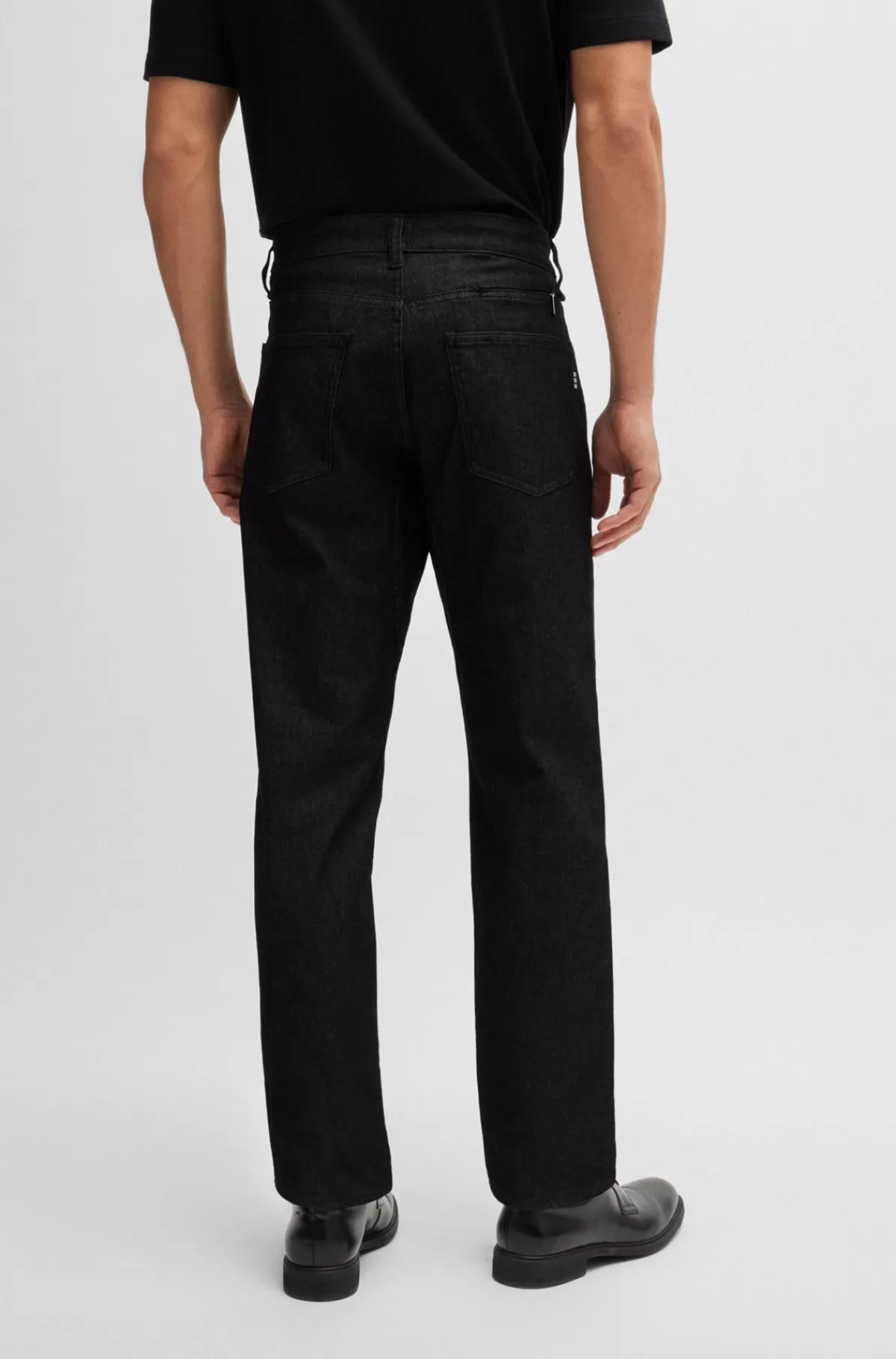 HUGO BOSS Maine Regular Fit Jeans I Denim Med Stræk Sort Outlet