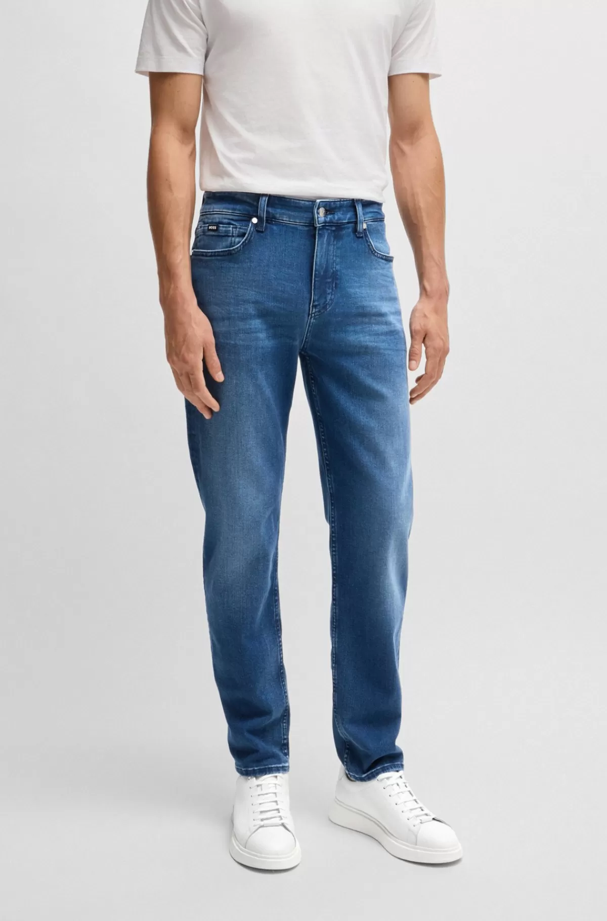 HUGO BOSS Maine Regular Fit Soft-touch Jeans I Denim Blå Store