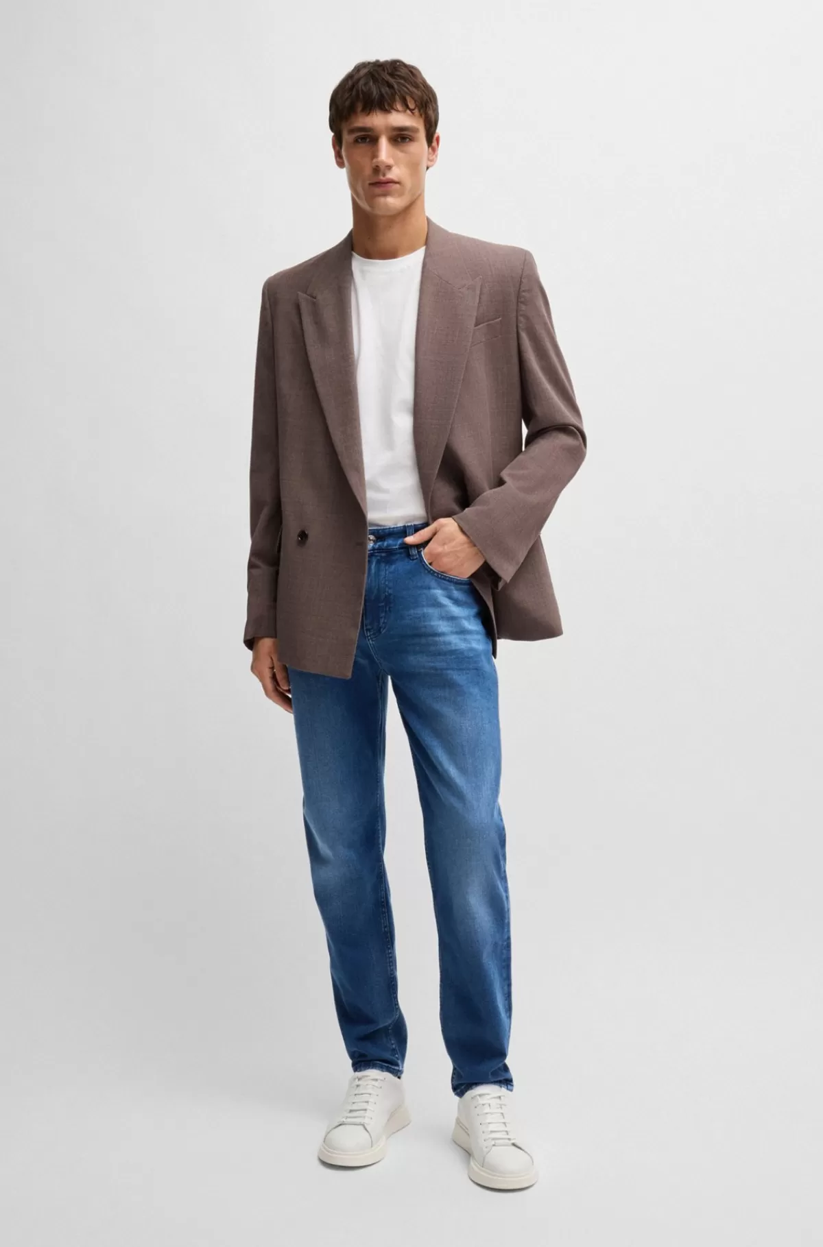 HUGO BOSS Maine Regular Fit Soft-touch Jeans I Denim Blå Store