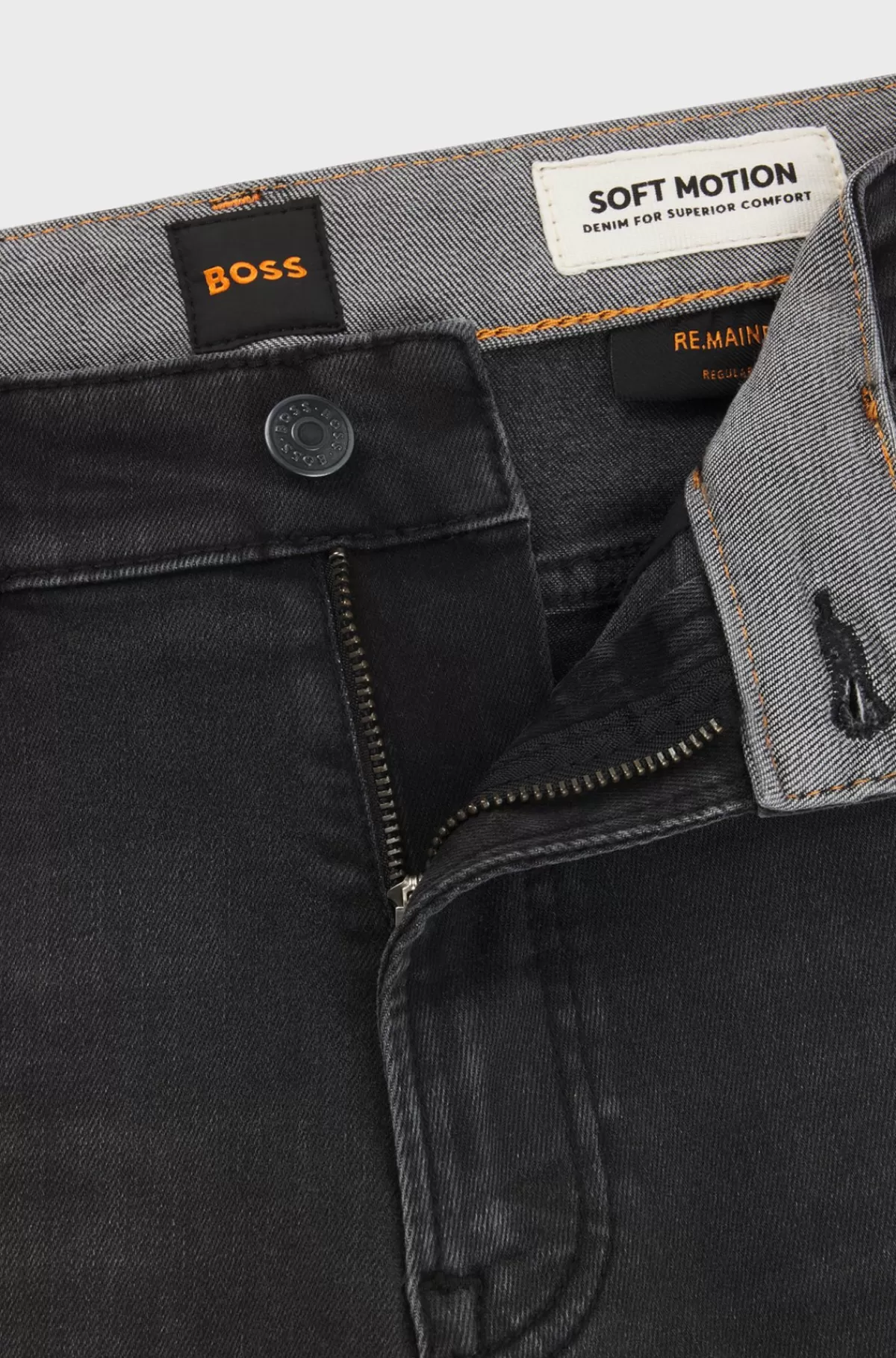 HUGO BOSS Maine-jeans Med Regular Fit I Denim Med Ekstra Stræk Sort Hot