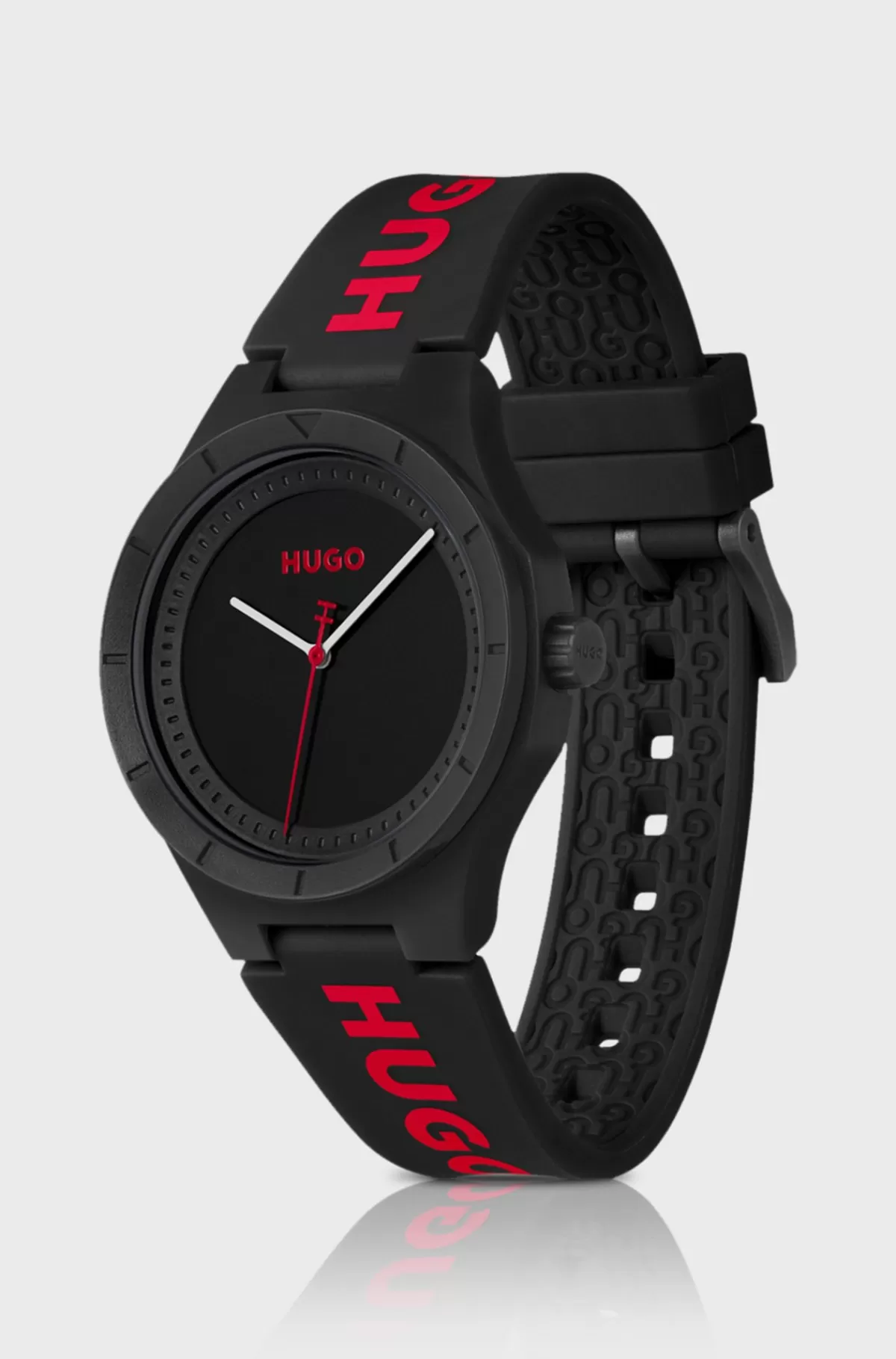 HUGO BOSS Mat Armbåndsur Med Brandet Silikonerem Sort New
