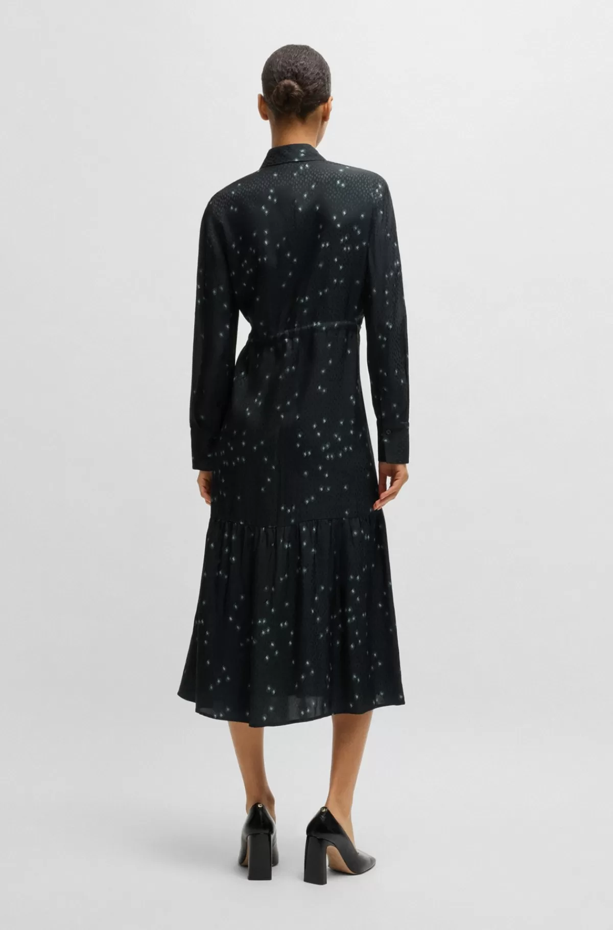 HUGO BOSS Maxikjole Med Prikket Jacquard Og Print Mønstret Best