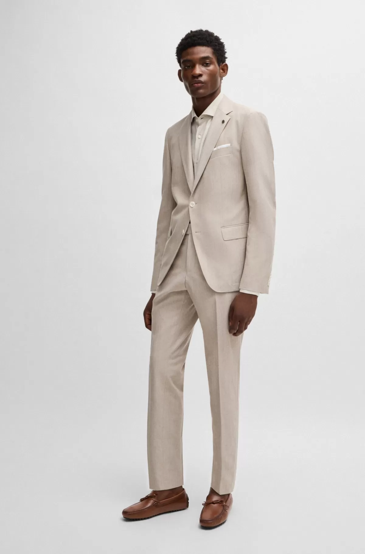 HUGO BOSS Mokkasiner I Læder Med Driversål Og Logo Brun New