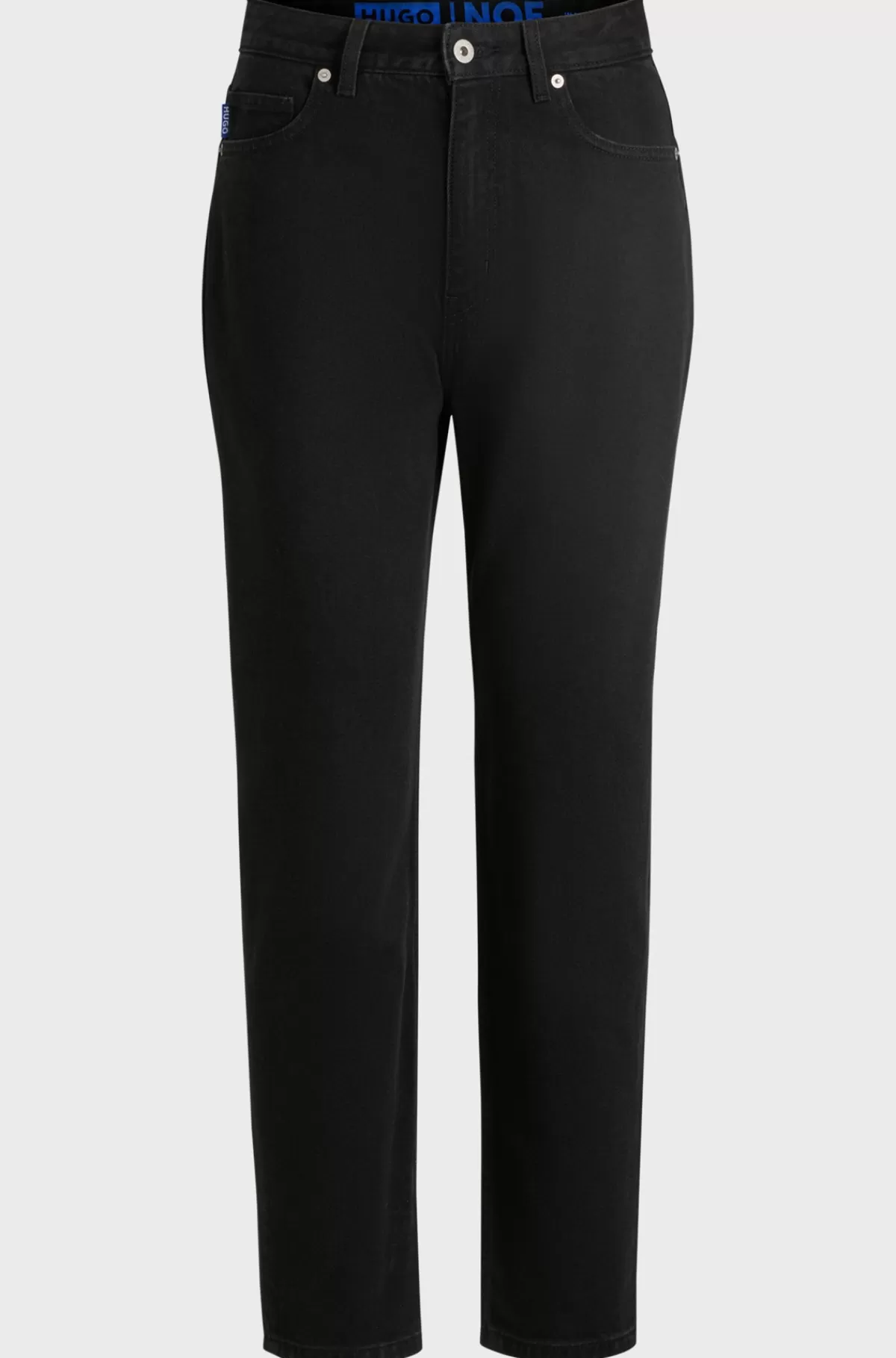 HUGO BOSS Mom Jeans I Denim Med Forvasket Effekt Sort New
