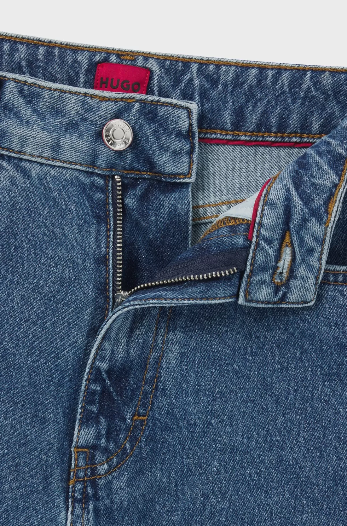 HUGO BOSS Mom Jeans Med Relaxed Fit I Blå Denim Med Behageligt Stræk Mørkeblå Cheap