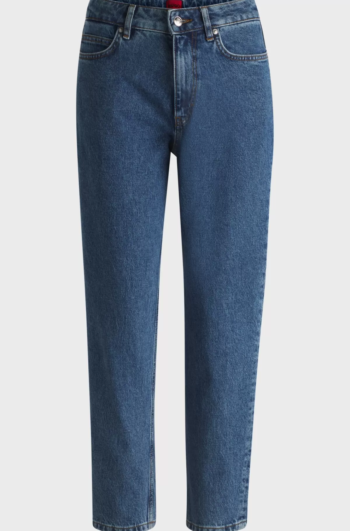 HUGO BOSS Mom Jeans Med Relaxed Fit I Blå Denim Med Behageligt Stræk Mørkeblå Cheap