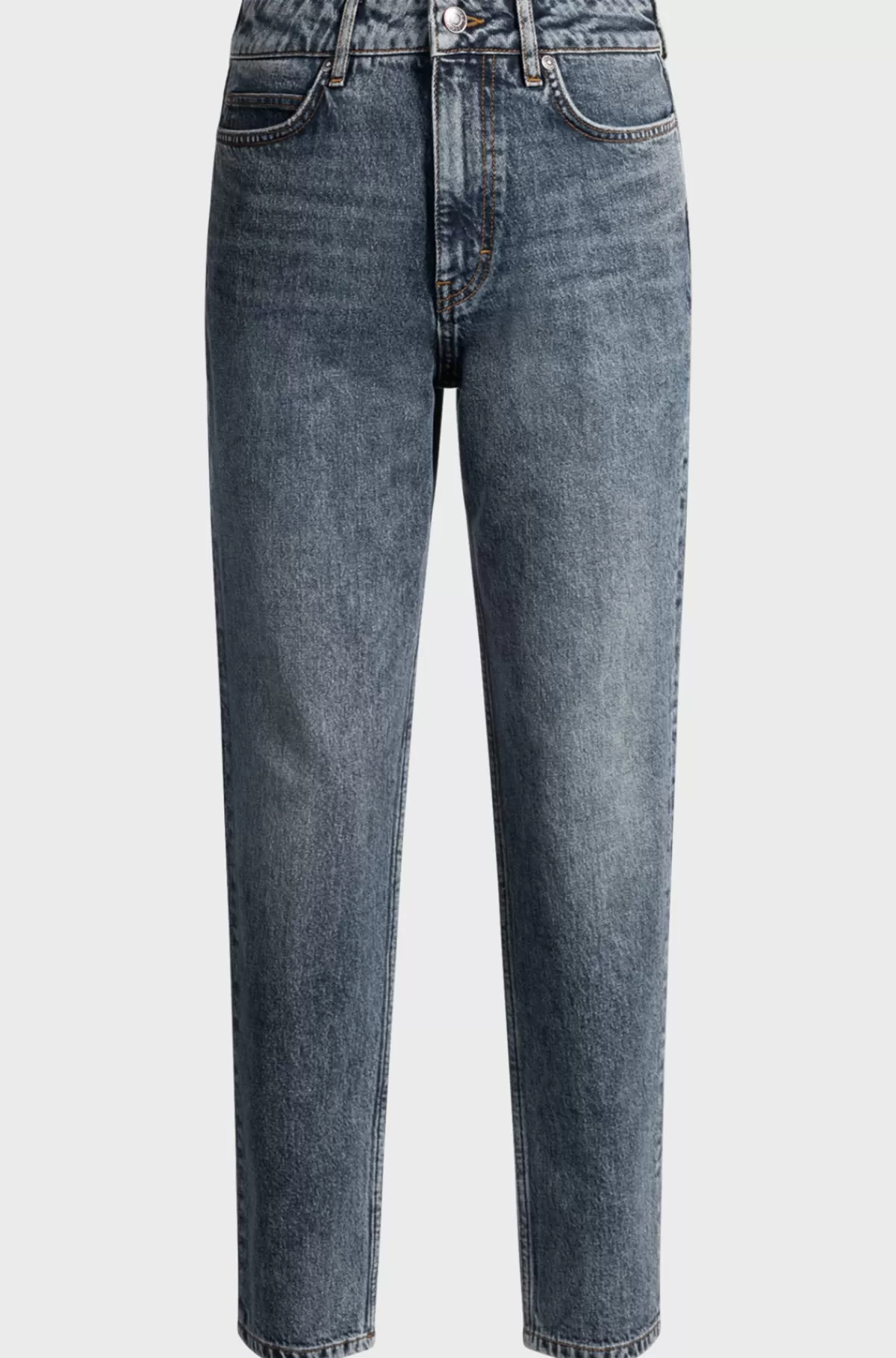 HUGO BOSS Mom Jeans Med Tapered Fit I Mørke Denim Med Stræk Blå Shop