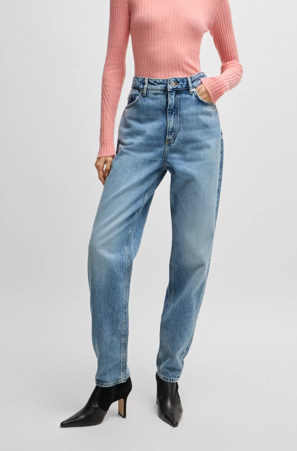 HUGO BOSS Momjeans I Lyse Denim Blå New