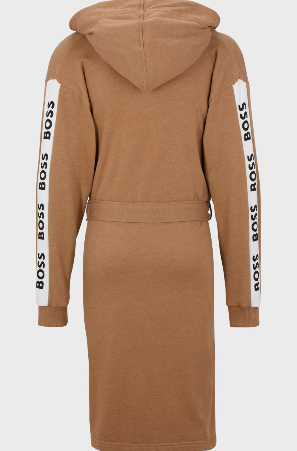 HUGO BOSS Morgenkåbe Med Hætte Og ærmer Med Printet Logo Beige Best Sale